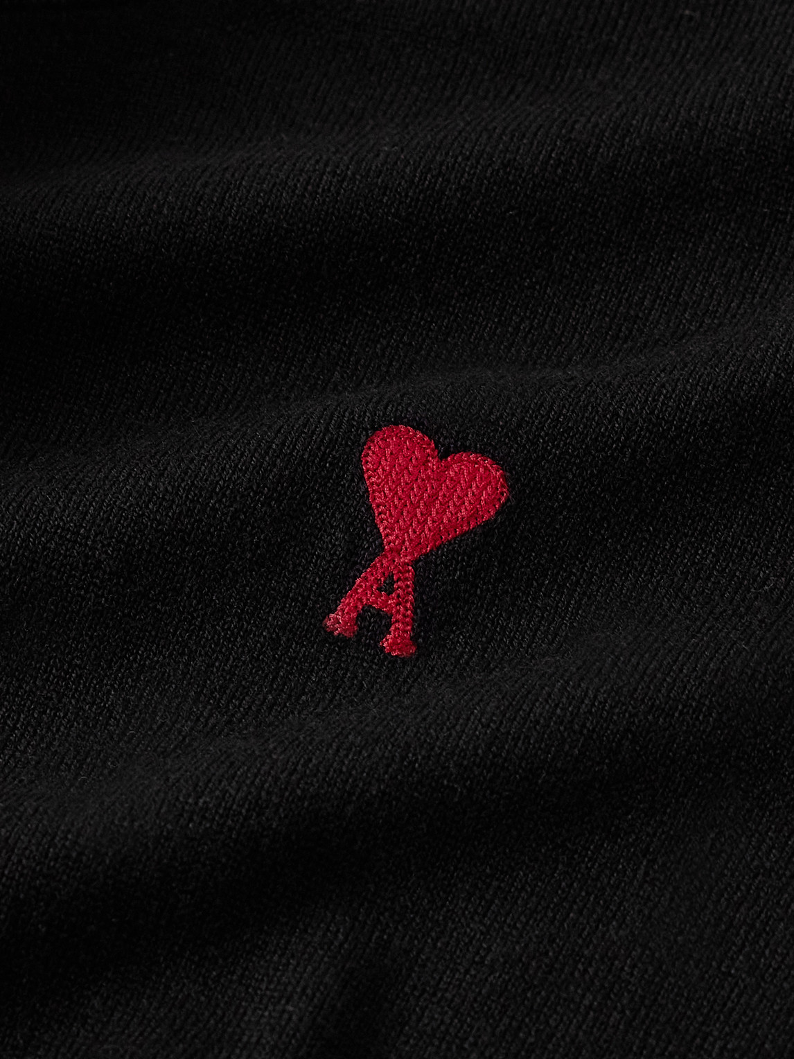 Shop Ami Alexandre Mattiussi Adc Logo-embroidered Merino Wool Sweater In Black