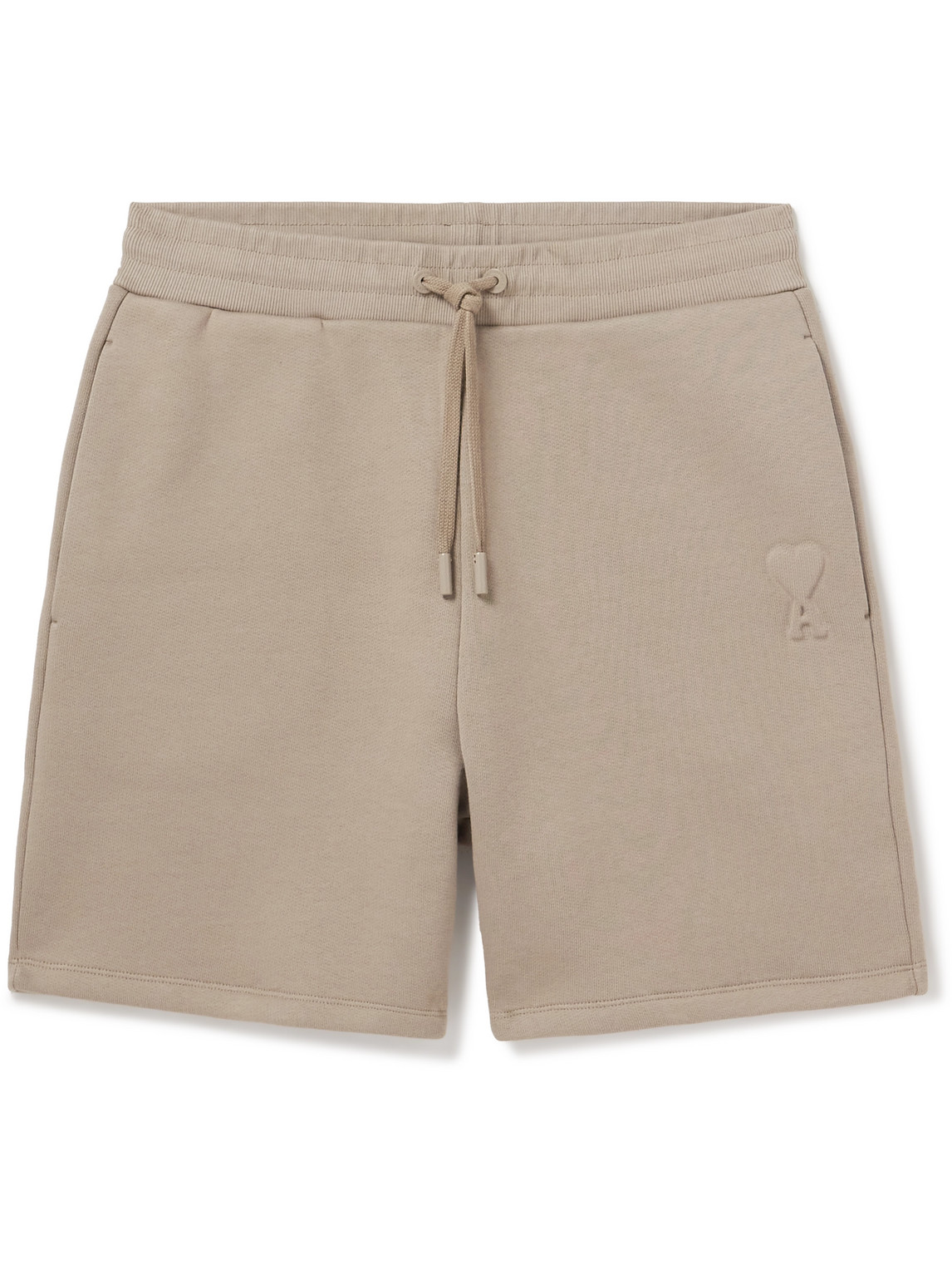 Ami Alexandre Mattiussi Embossed-logo Track Shorts In Neutrals