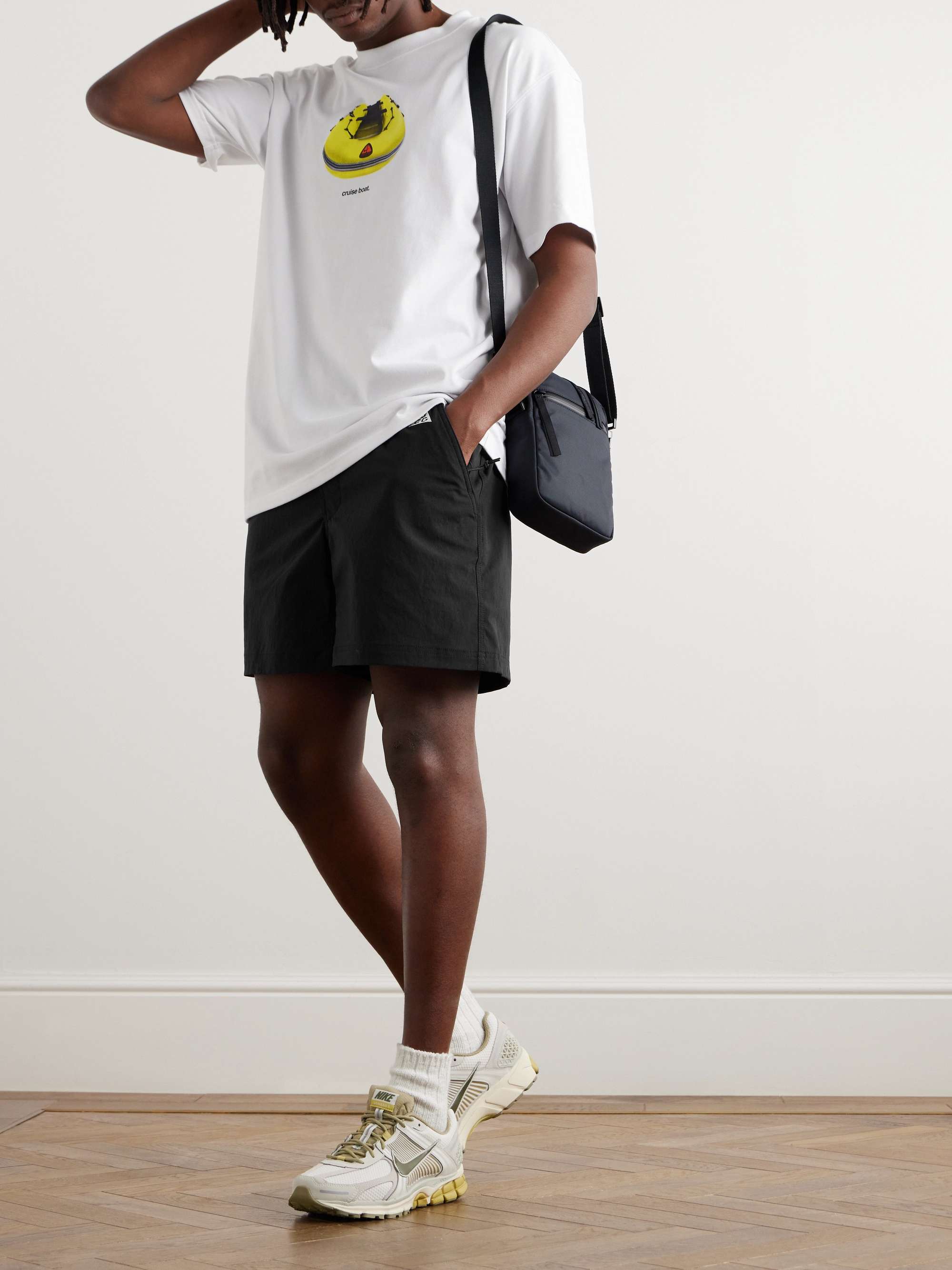 NIKE ACG Straight-Leg Belted Logo-Embroidered Shell Shorts NIKE ACG Straight-Leg Belted Logo-Embroidered Shell Shorts