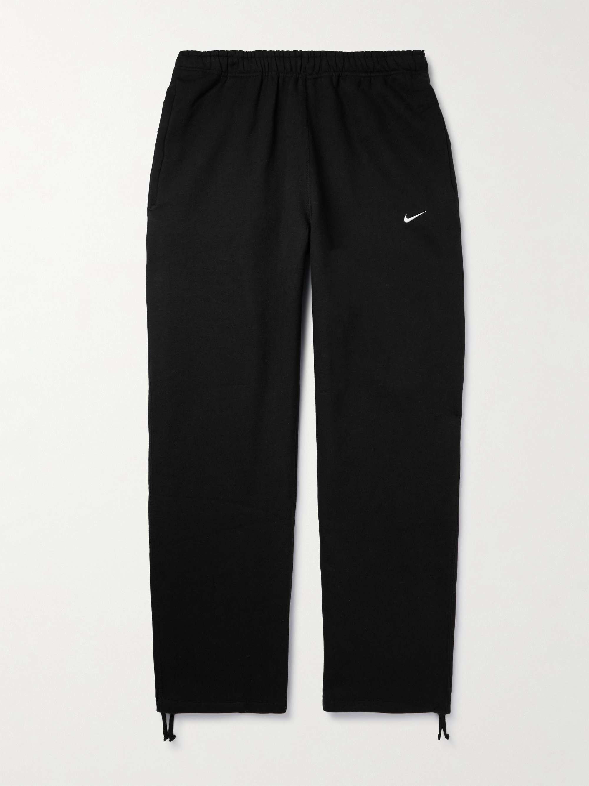 Straight-Leg Logo-Embroidered Cotton-Blend Jersey Sweatpants