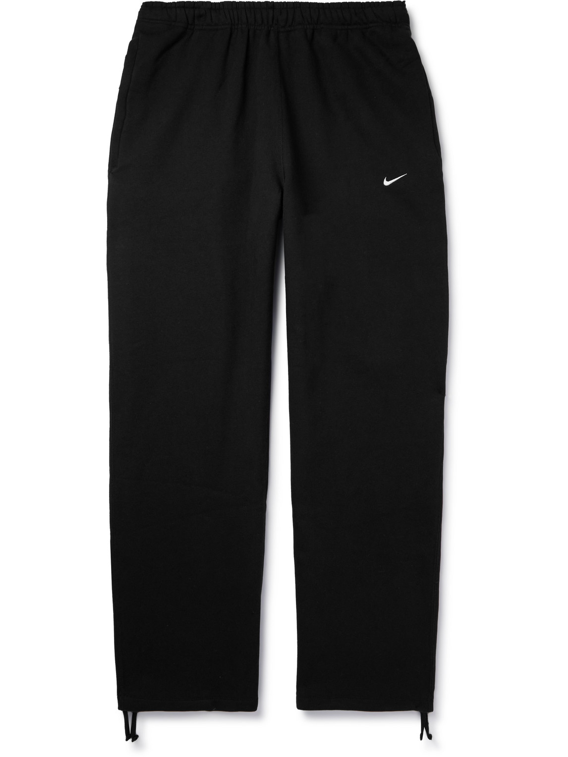 Straight-Leg Logo-Embroidered Cotton-Blend Jersey Sweatpants