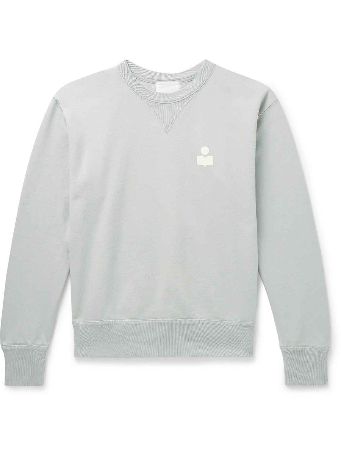Isabel Marant Mike Flocked-logo Sweatshirt In Gray