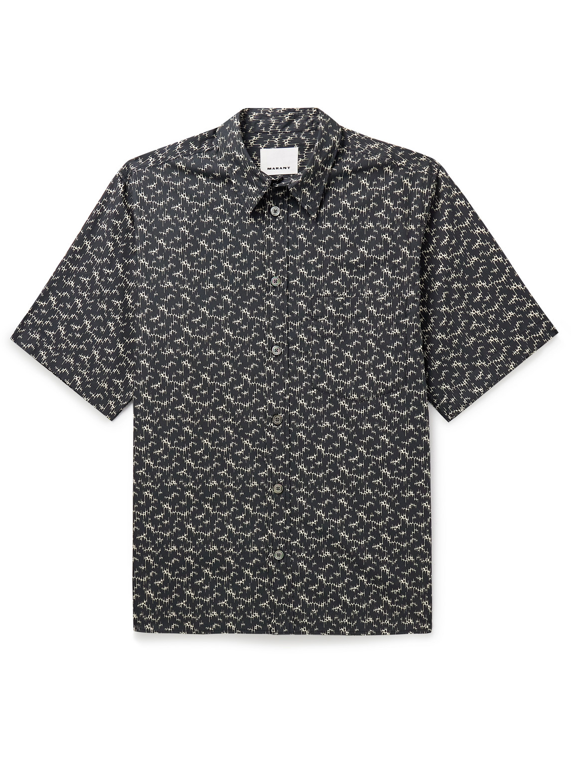 Shop Marant Labilio Printed Cotton-poplin Shirt In Black