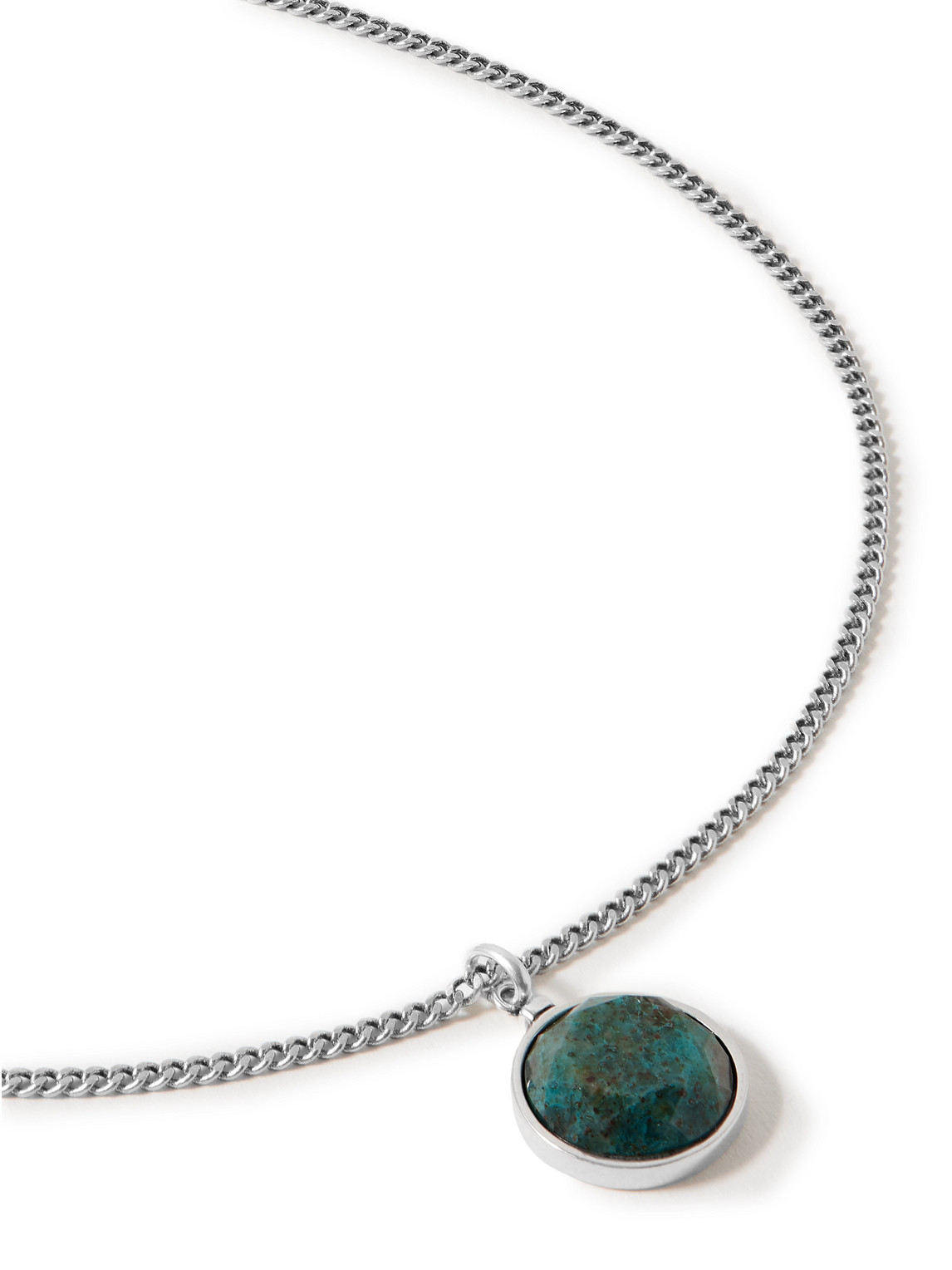 Alto Silver-Tone Turquoise Pendant Necklace
