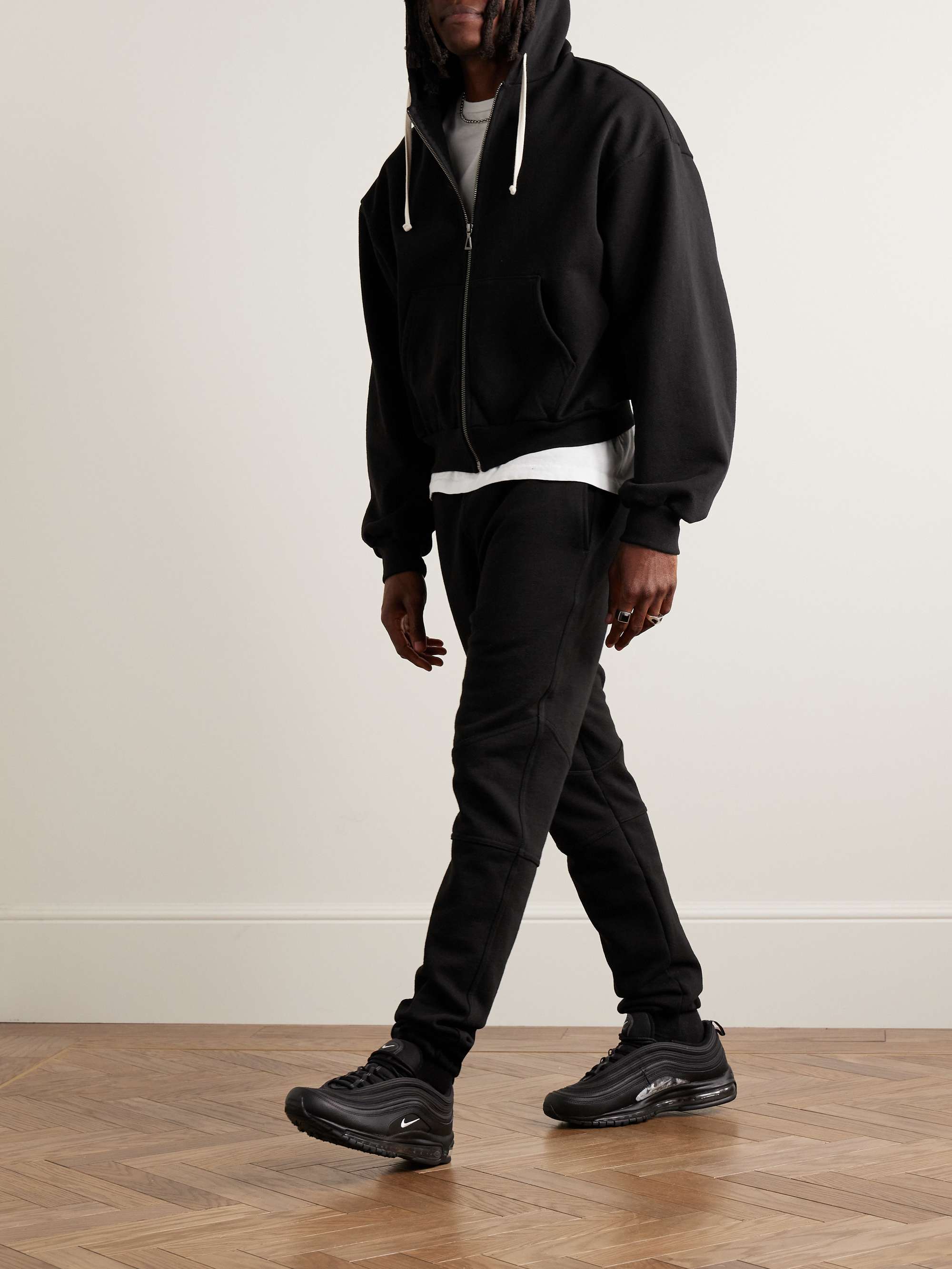 JOHN ELLIOTT Cropped Fleece-Back Cotton-Jersey Zip-Up Hoodie for