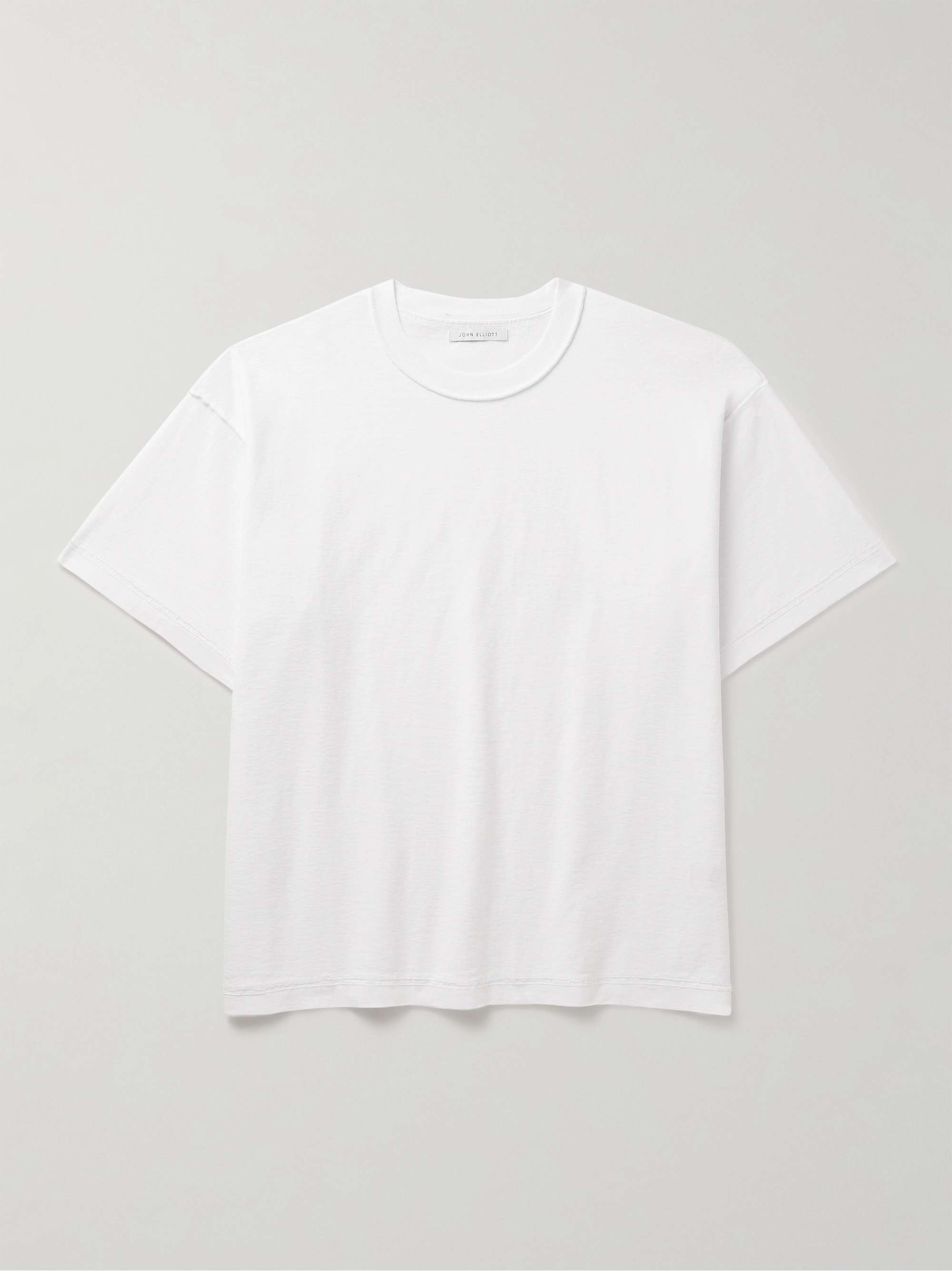 Cropped cotton jersey T-shirt