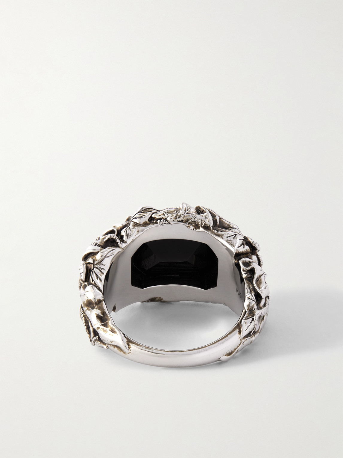 Shop Alexander Mcqueen Ivy Skull Burnished Silver-tone Crystal Ring