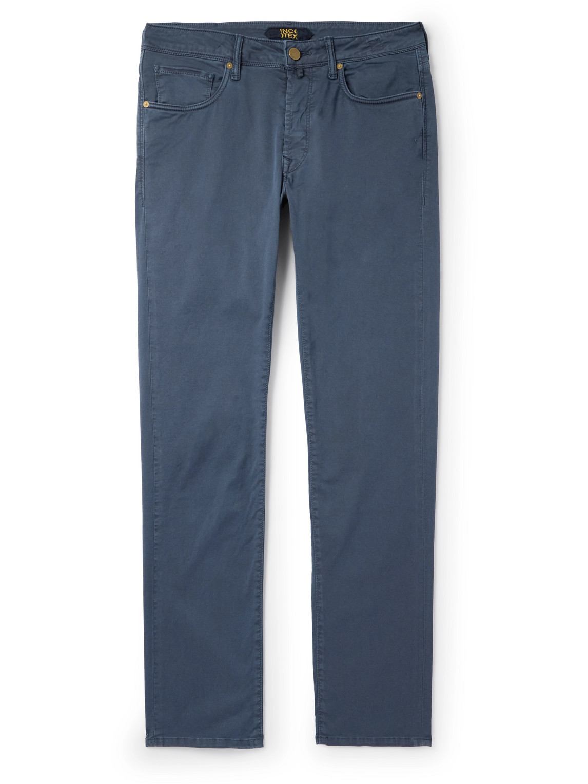 Incotex - Slim-Fit Cotton-Blend Trousers - Men - Blue - UK/US 38