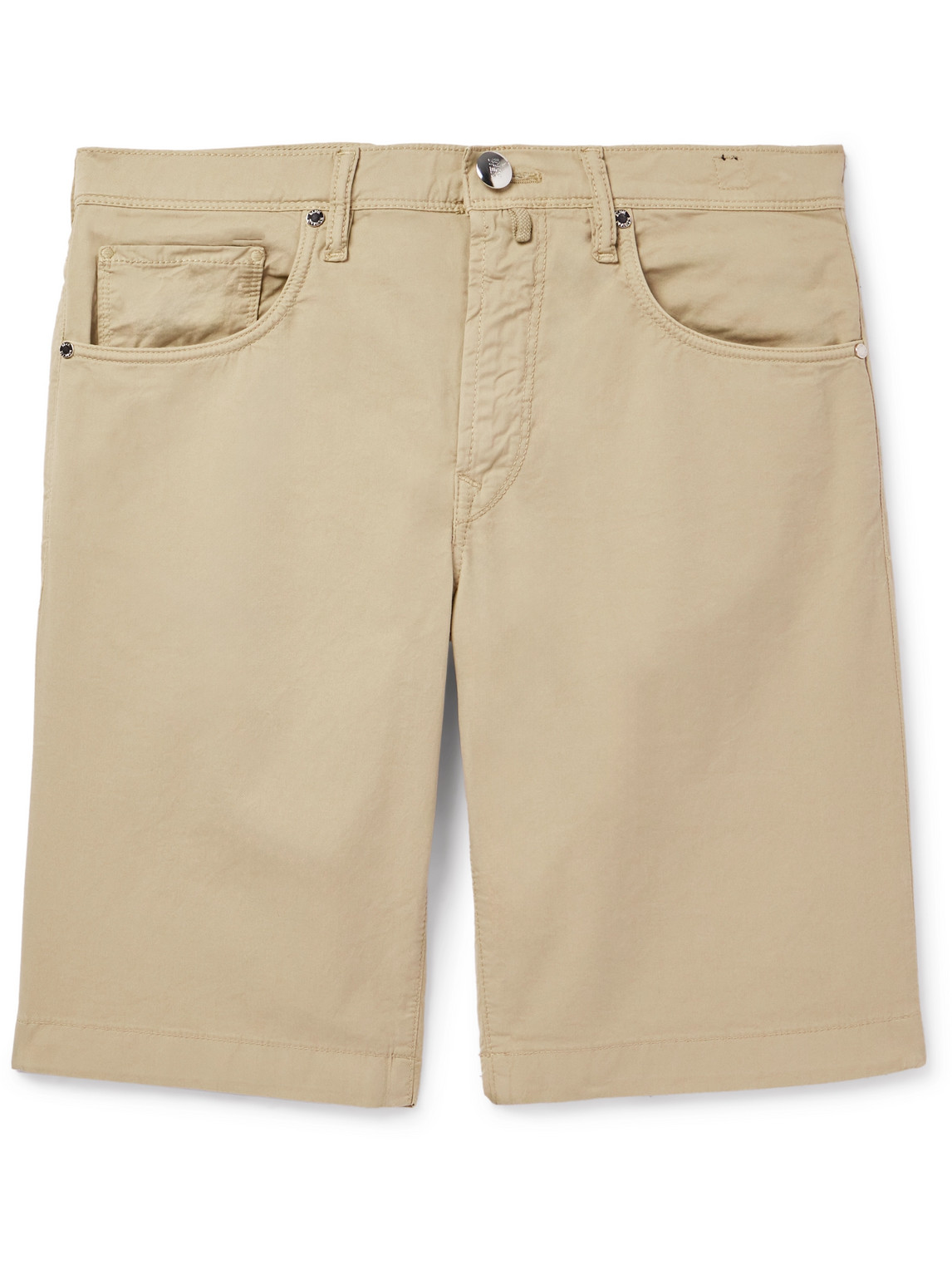 Incotex - Straight-Leg Stretch-Cotton Bermuda Shorts - Men - Neutrals - UK/US 34