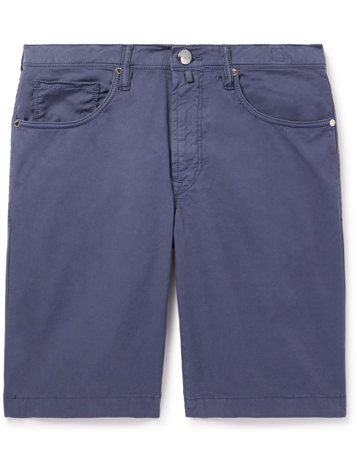 Incotex Straight-leg Stretch-cotton Bermuda Shorts In Blue