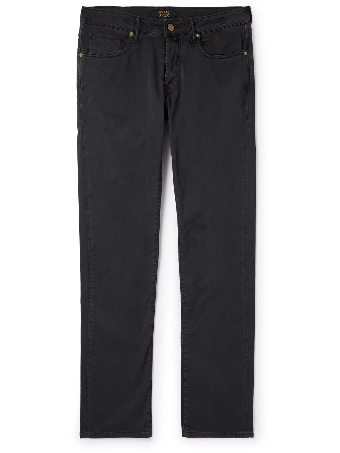 Incotex - Slim-Fit Straight-Leg Cotton-Blend Trousers - Men - Black - UK/US 28