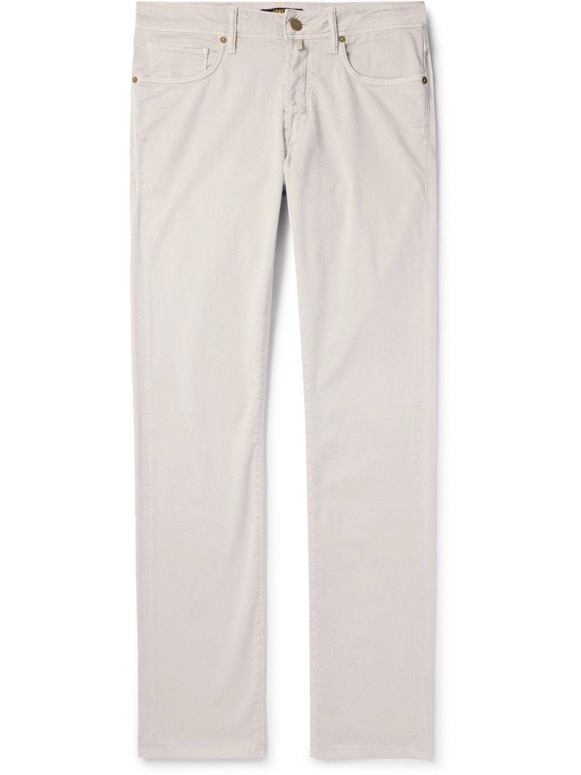 Incotex Slim-fit Cotton-blend Trousers In Gray