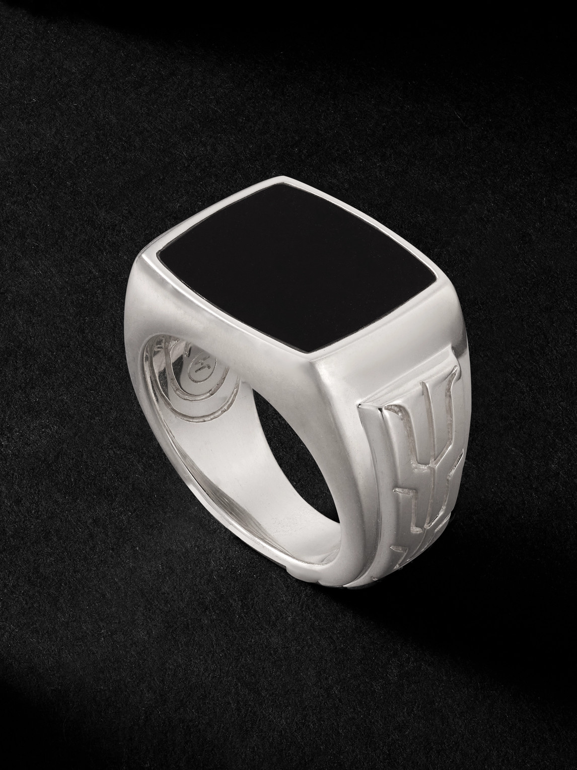 John Hardy Silver Onyx Signet Ring In Black
