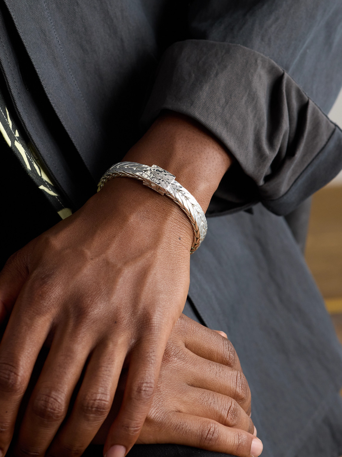 John Hardy Hammered Sterling Silver Bracelet In Silver