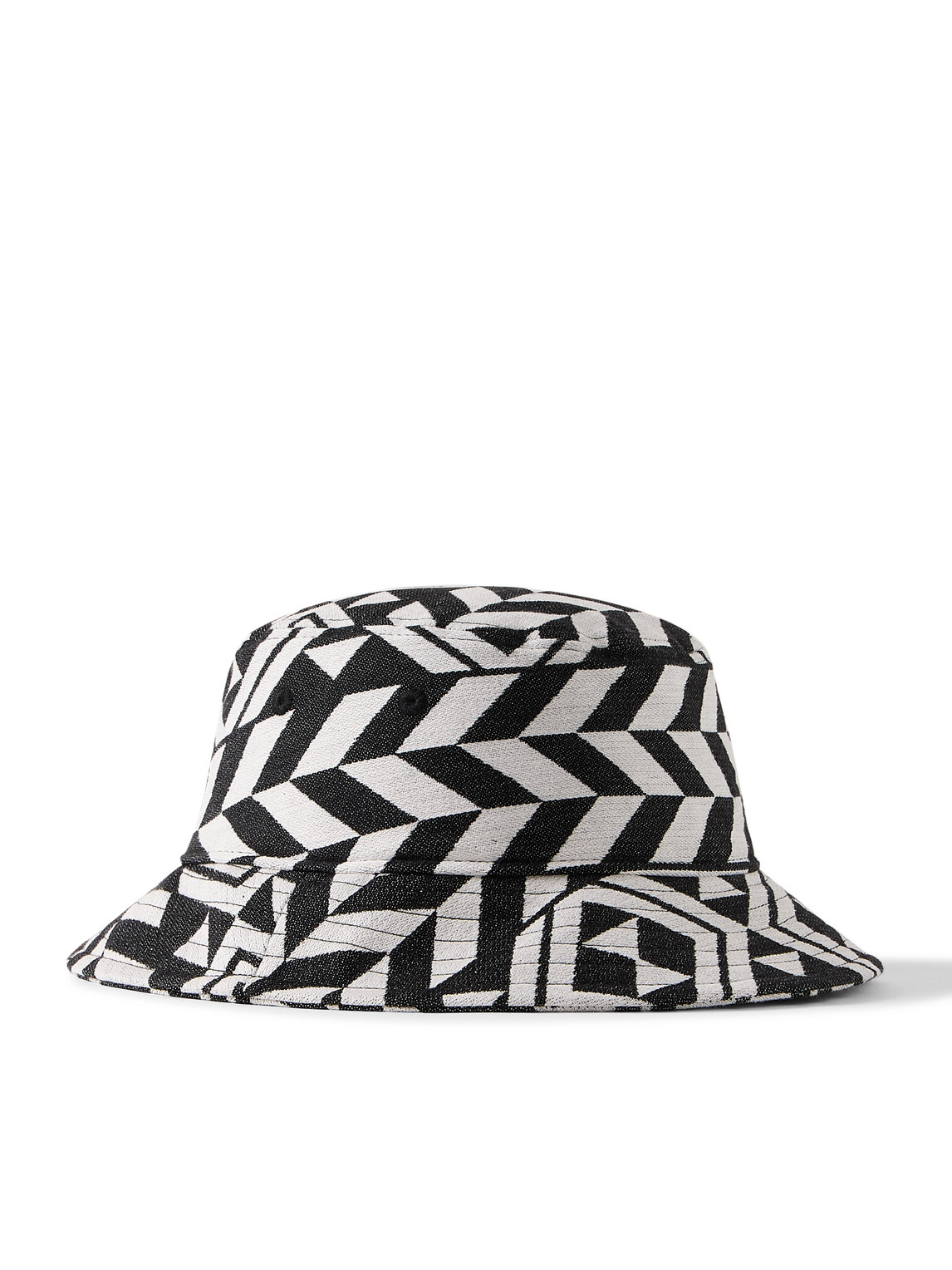 Manaaki Cotton-jacquard Bucket Hat In Black