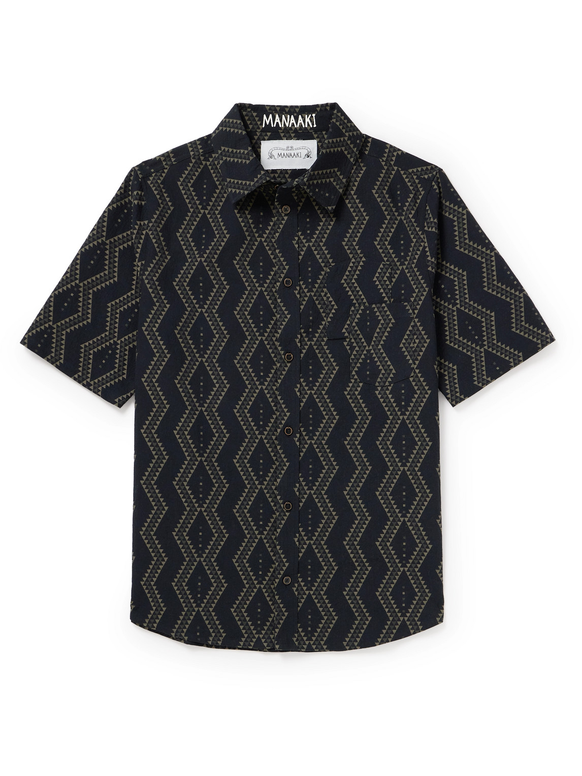Manaaki Tai Cotton-jacquard Shirt In Black