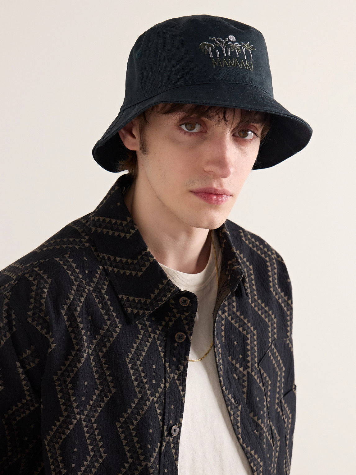 Shop Manaaki Logo-embroidered Cotton-twill Bucket Hat In Blue