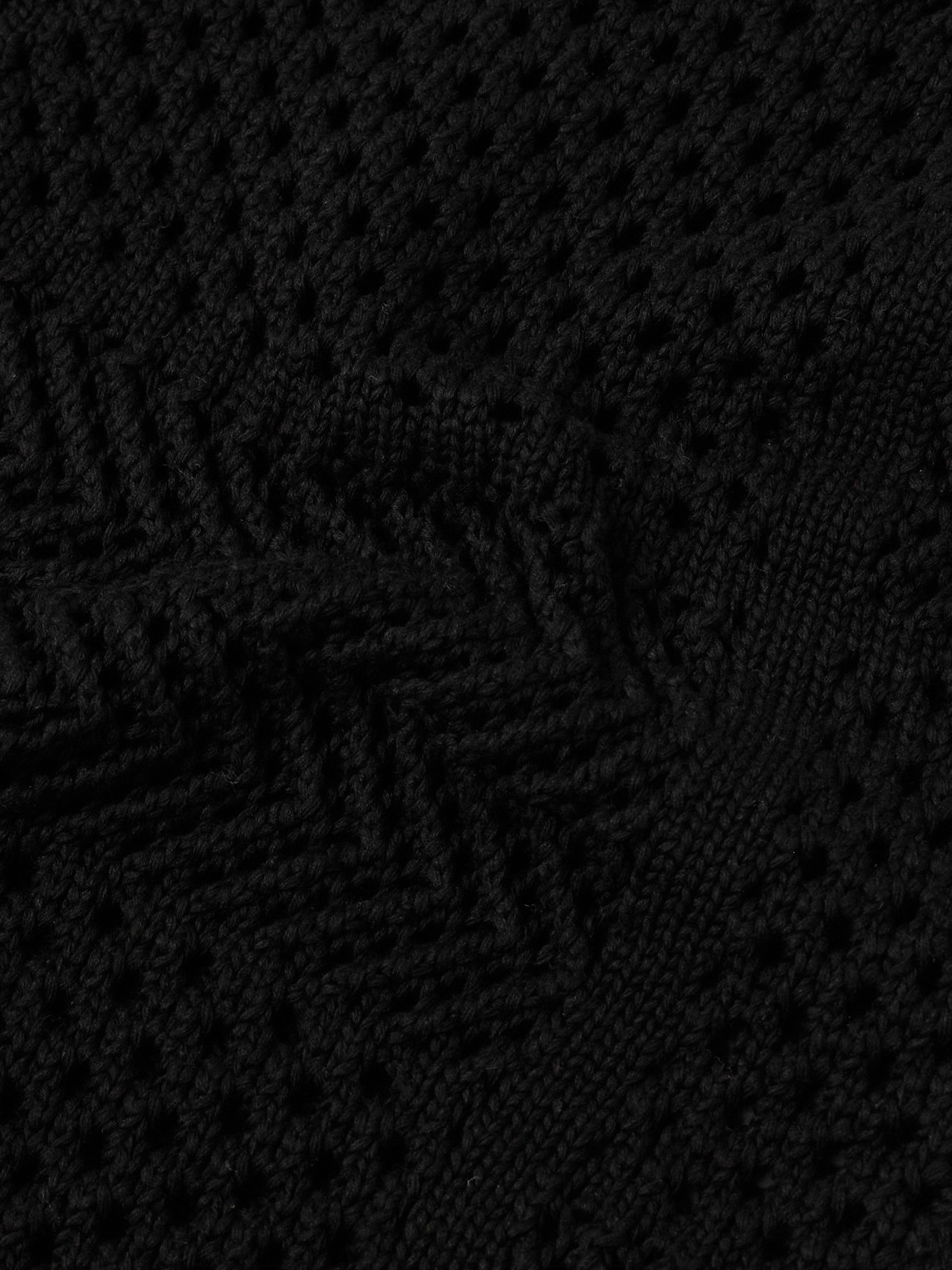 Shop Mr P Open-knit Cotton Cardigan In Black