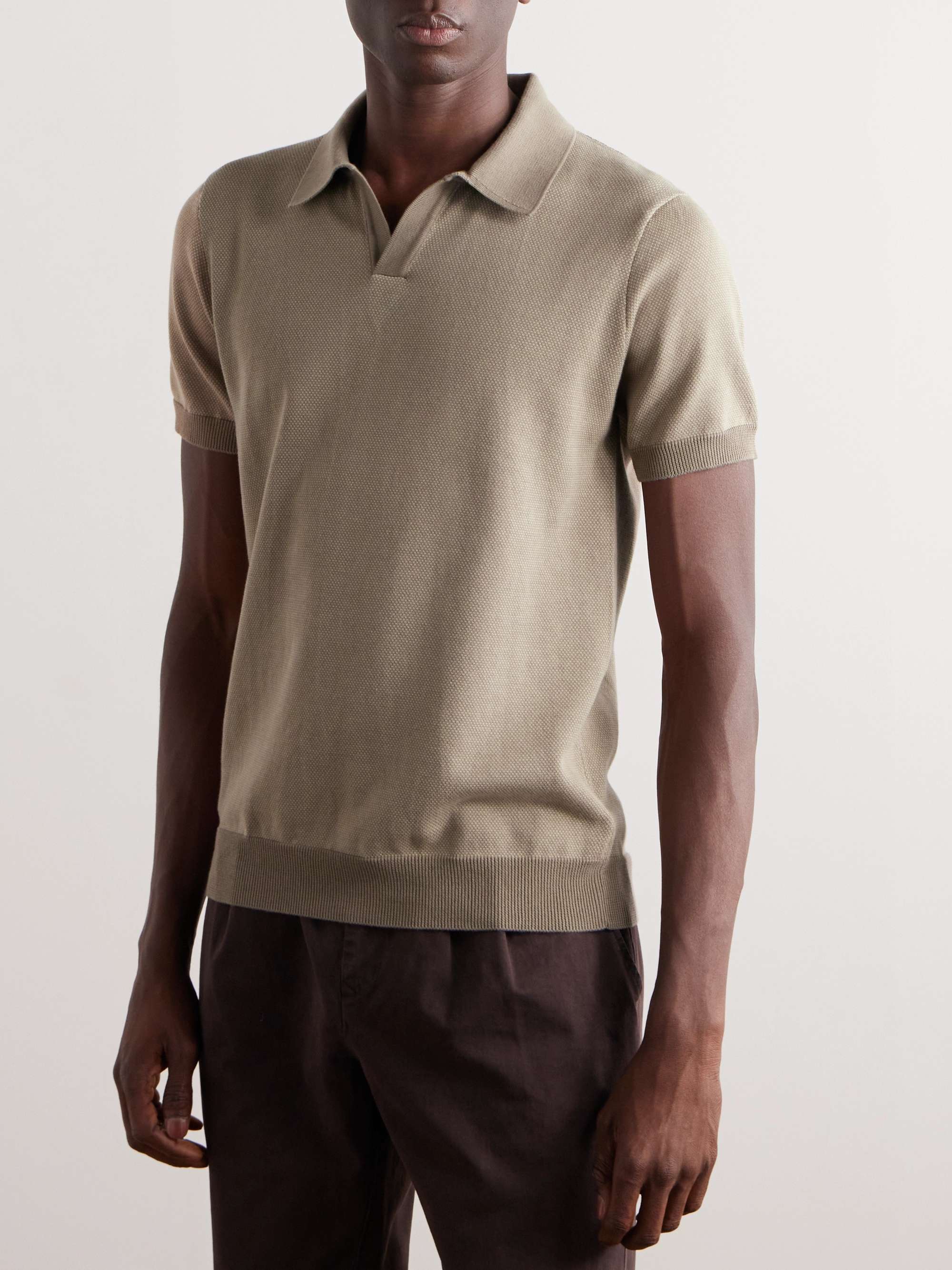 MR P. Honeycomb-Knit Cotton Polo Shirt