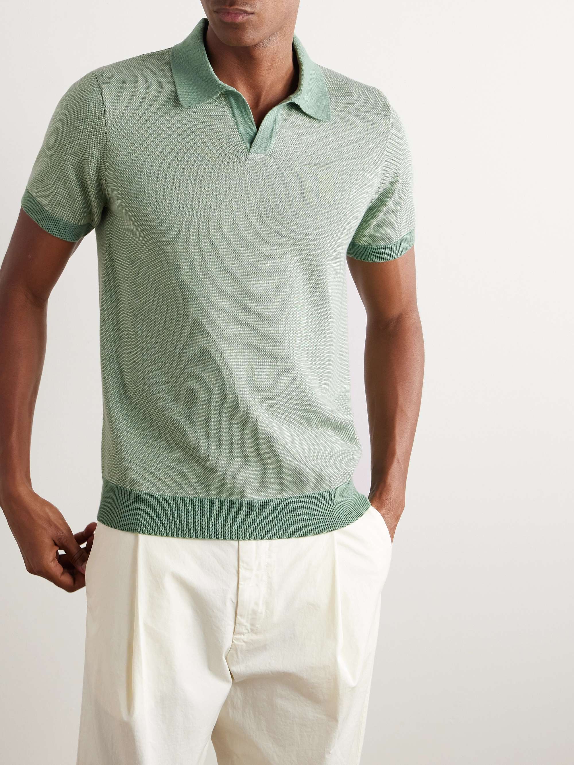 MR P. Honeycomb-Knit Cotton Polo Shirt