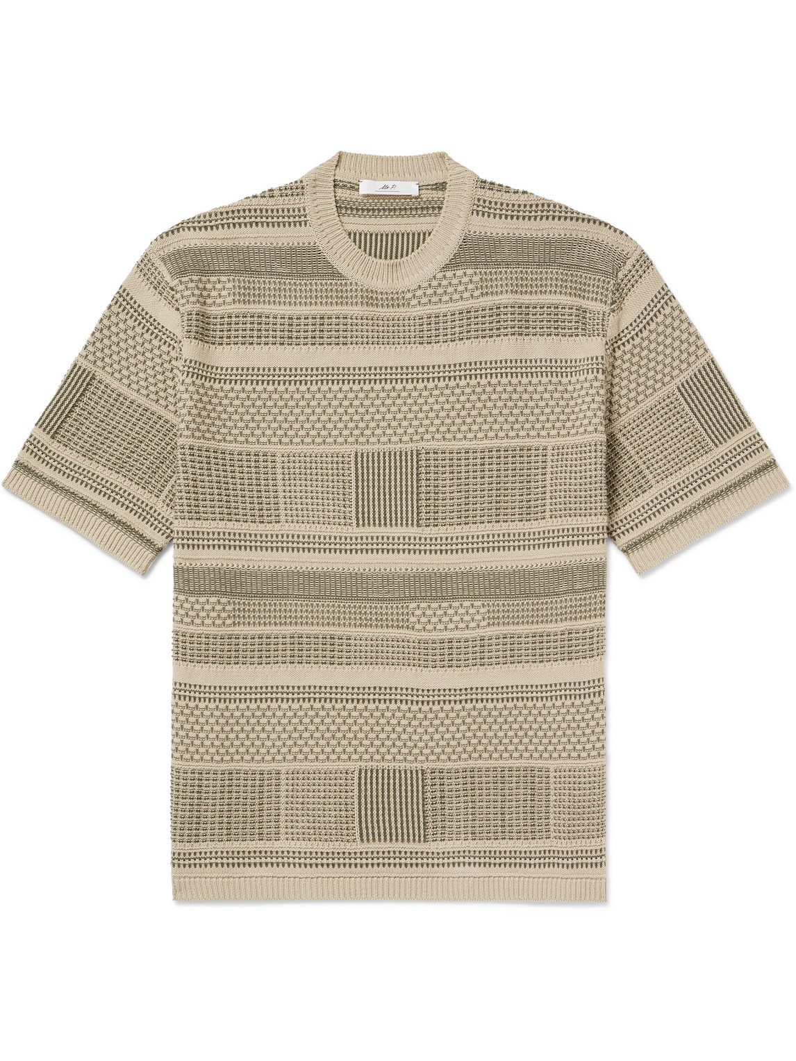Jacquard-Knit Cotton T-Shirt