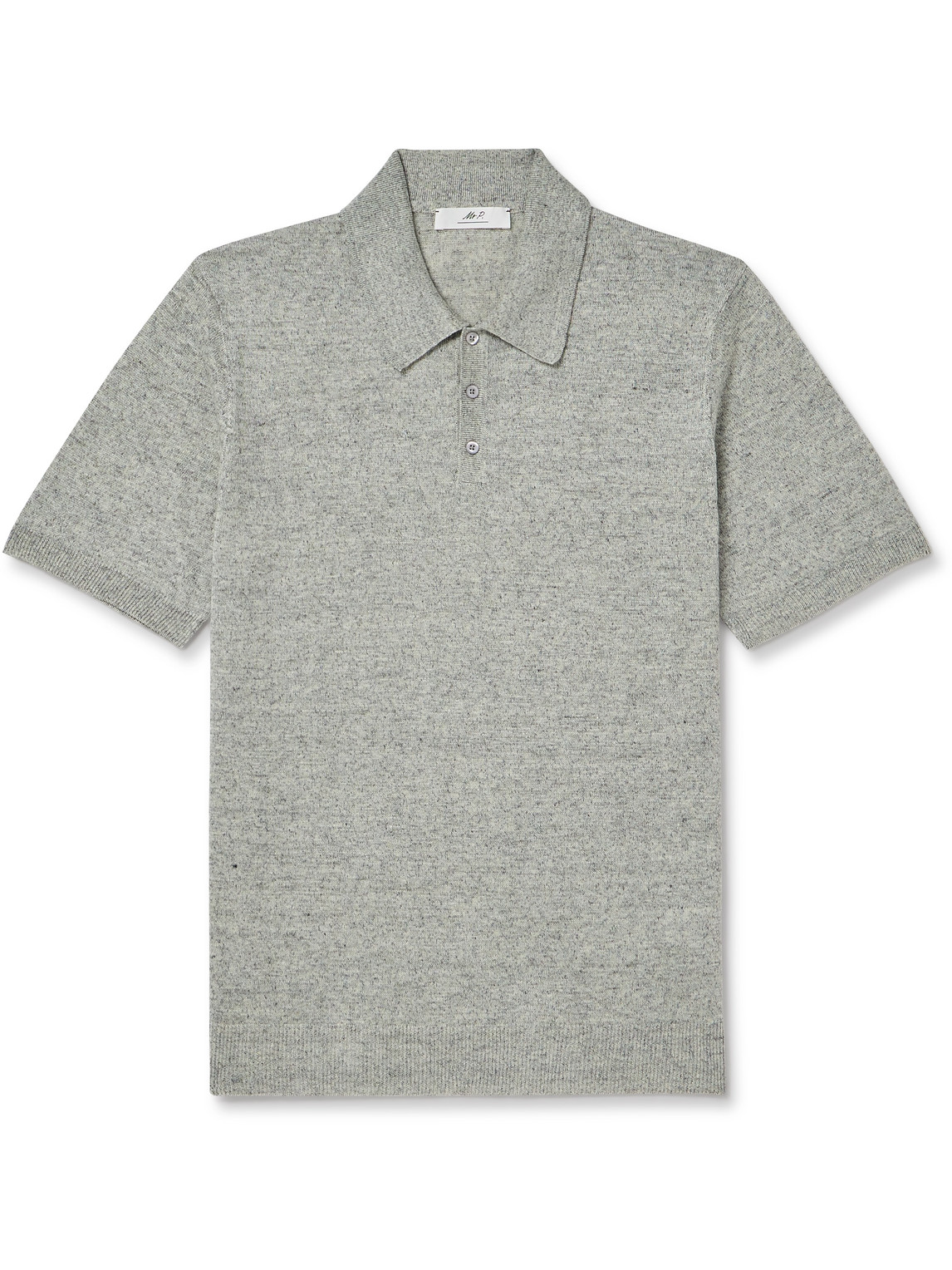 Mr P Linen Polo Shirt In Gray