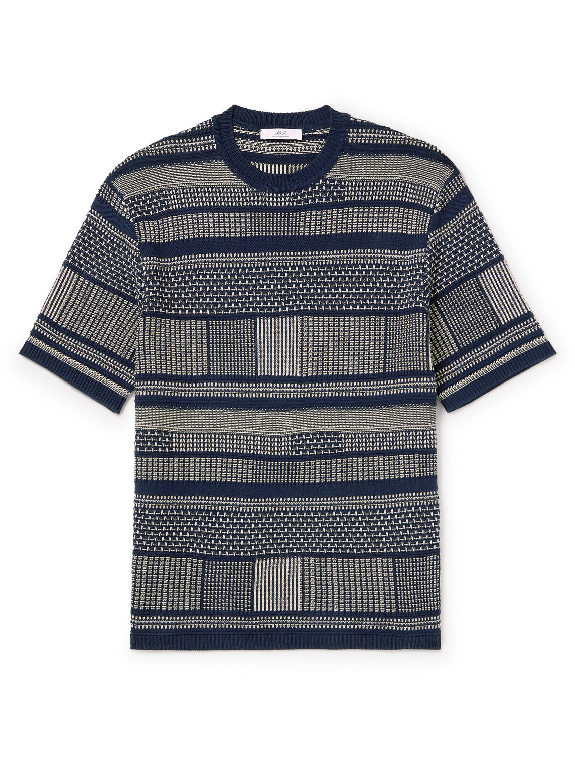 Jacquard-Knit Cotton T-Shirt