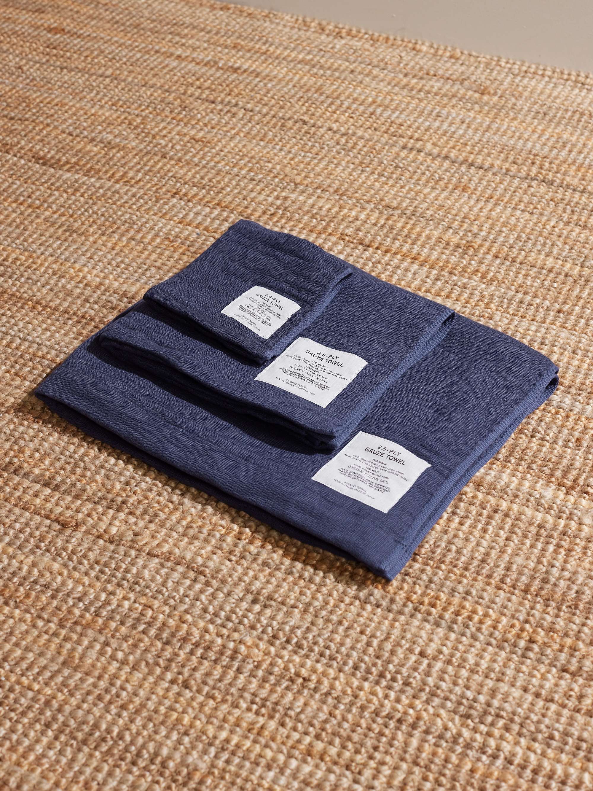 JAPAN BEST Set of Three Organic Cotton Gauze Towels for Men MR