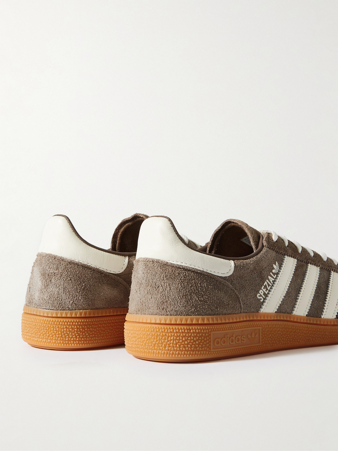 Shop Adidas Originals Handball Spezial Leather-trimmed Suede Sneakers In Brown