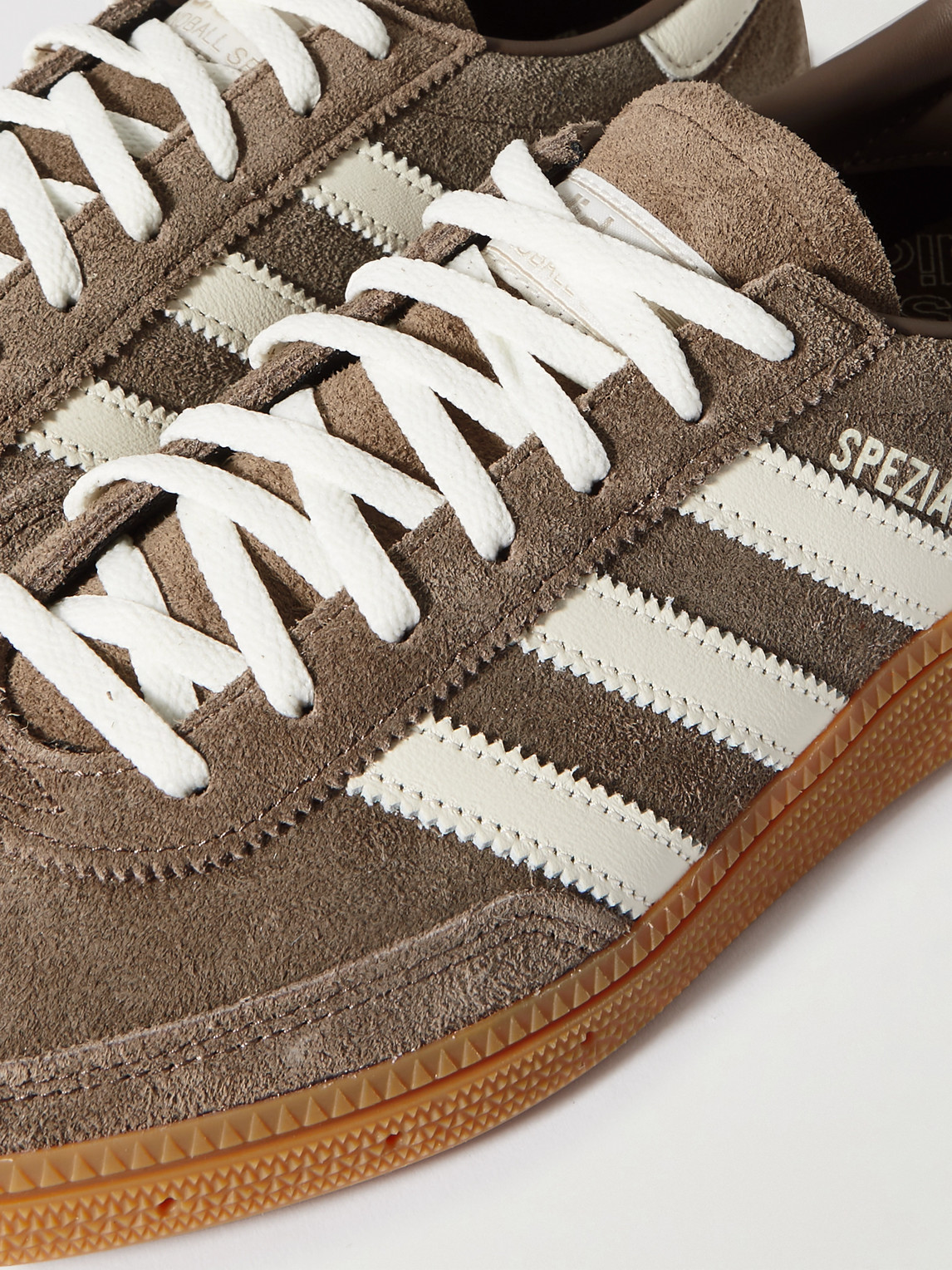 ADIDAS ORIGINALS HANDBALL SPEZIAL LEATHER-TRIMMED SUEDE SNEAKERS