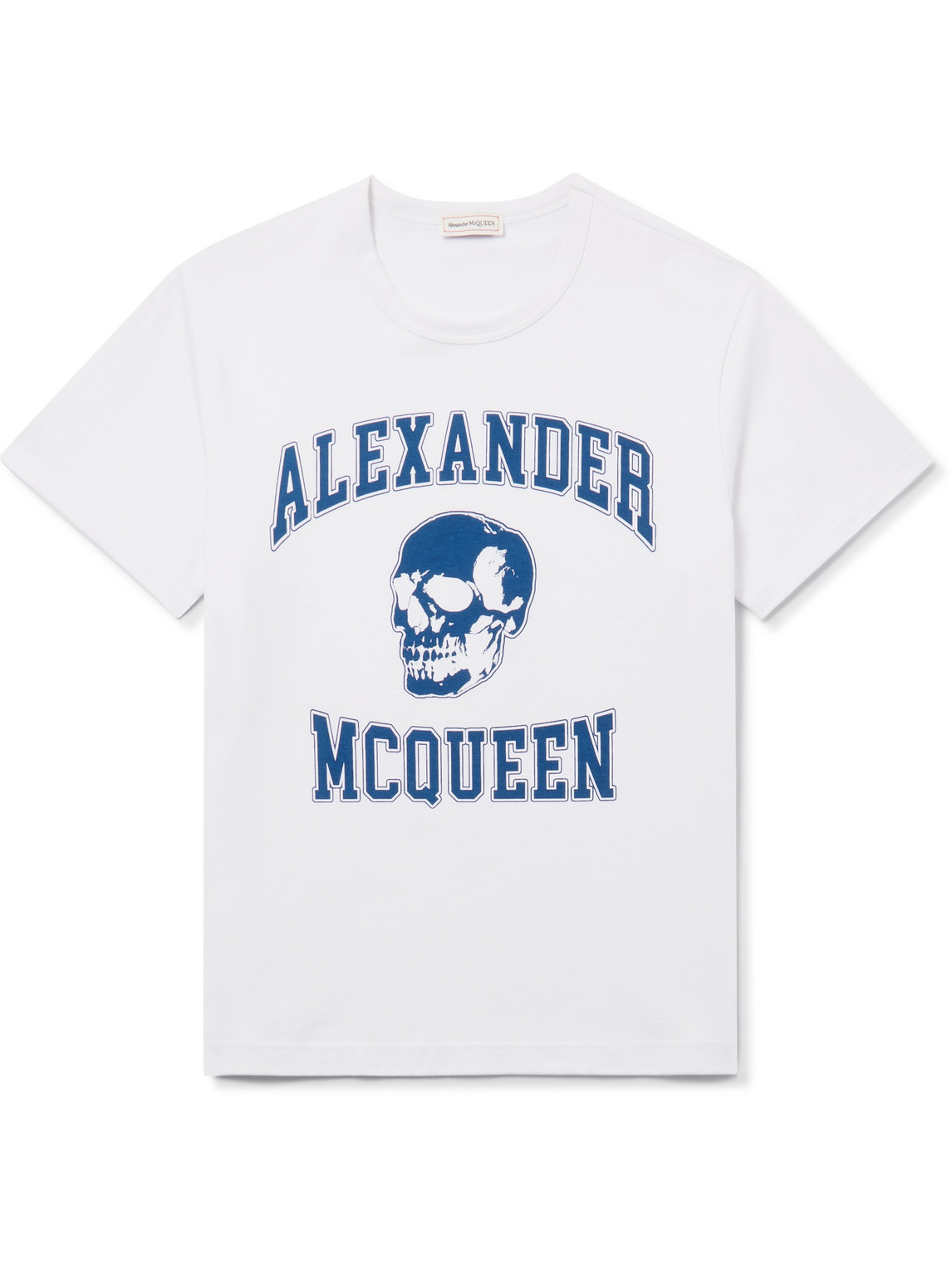 Alexander Mcqueen Slim-fit Printed Cotton-jersey T-shirt In White