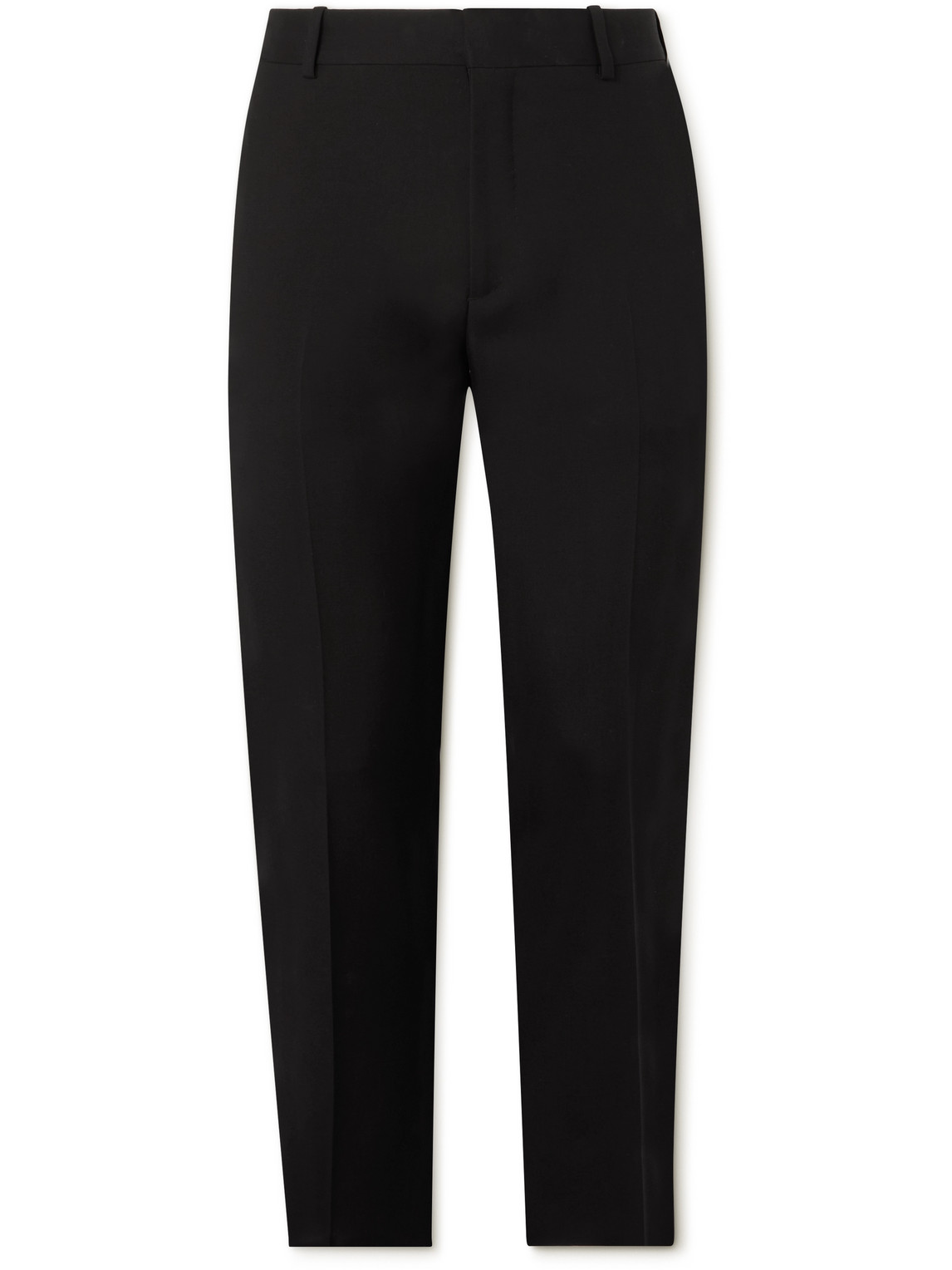 Shop Alexander Mcqueen Slim-fit Pleated Wool-twill Trousers In Black