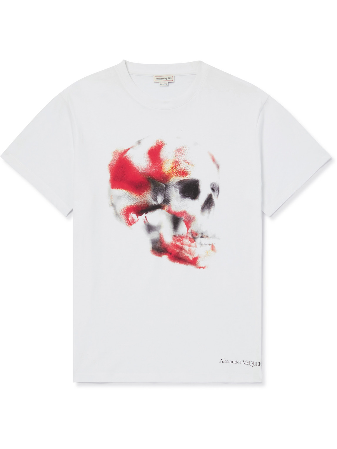 Alexander Mcqueen Logo-print Cotton-jersey T-shirt In White | ModeSens
