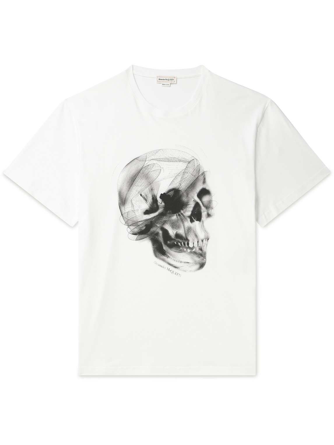 Shop Alexander Mcqueen Logo-print Cotton-jersey T-shirt In White