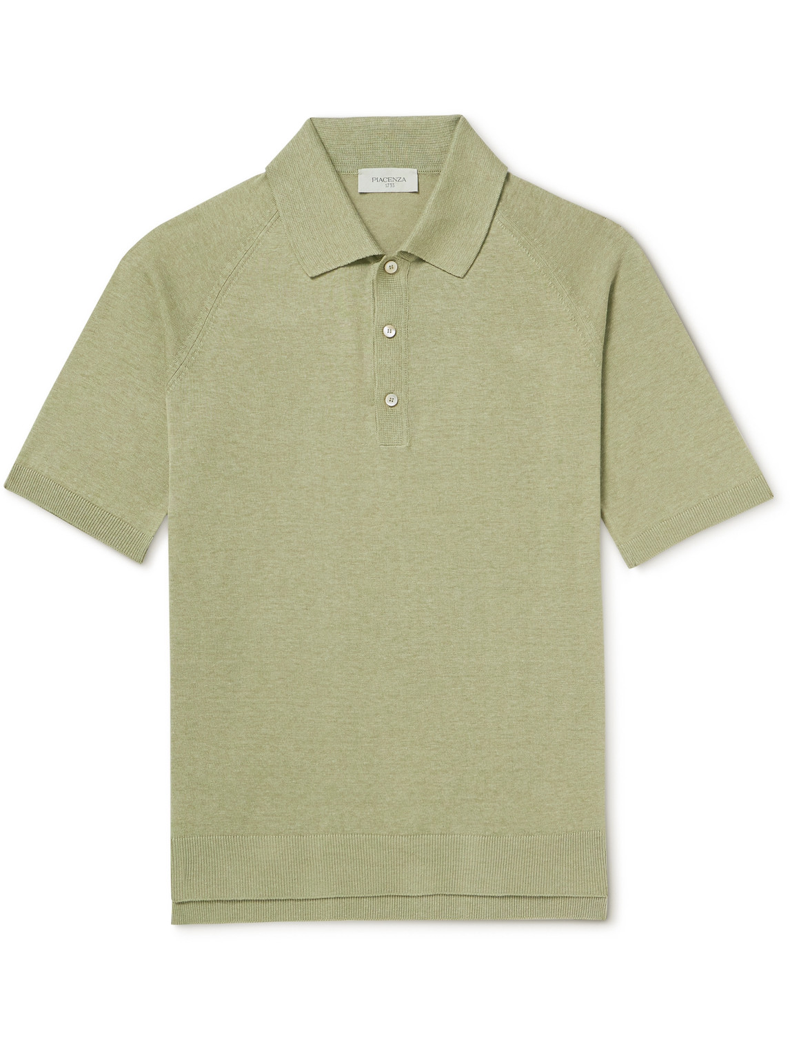 Piacenza 1733 Silk And Linen-blend Polo Shirt In Green
