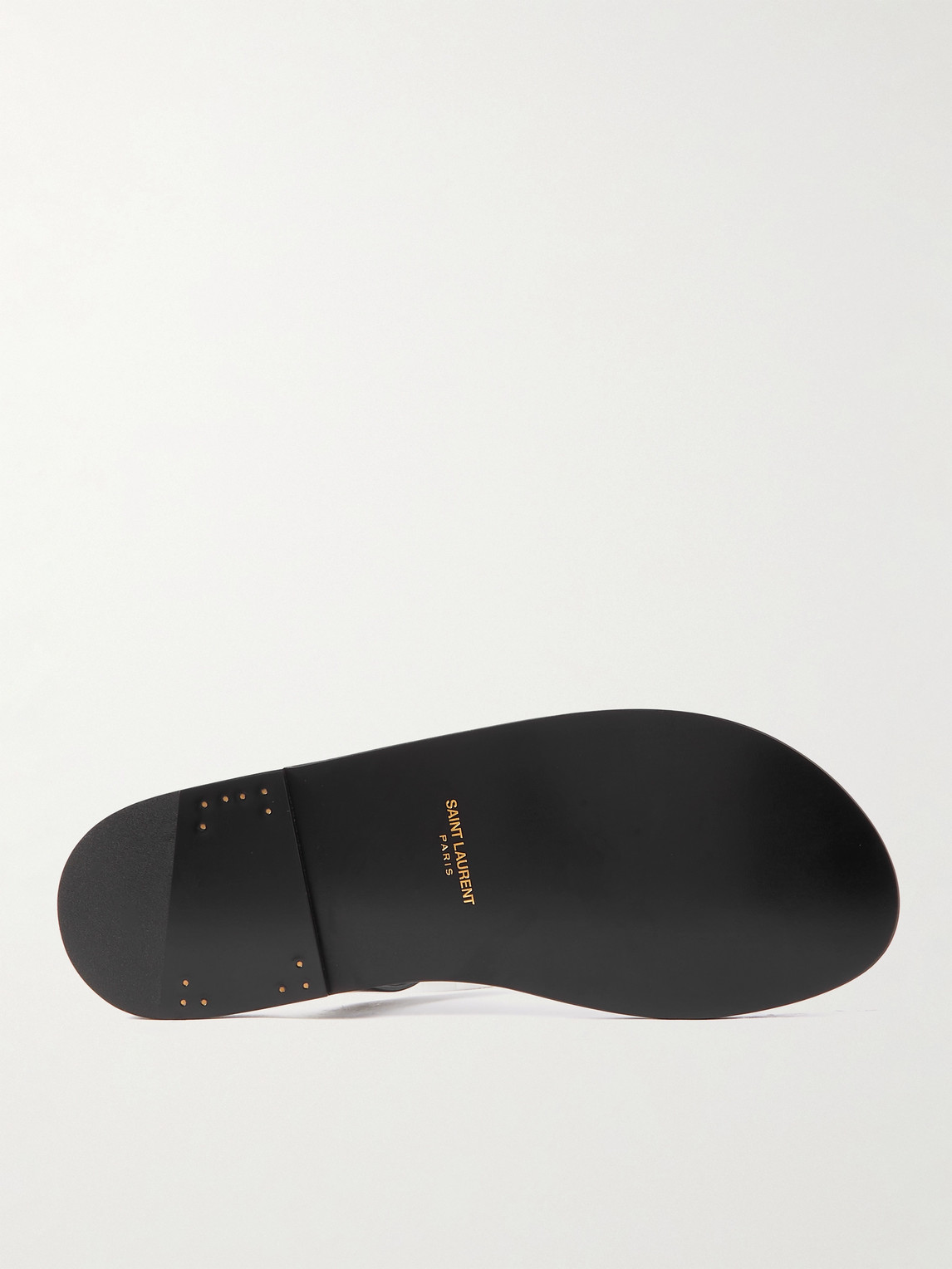 Shop Saint Laurent Cassandre Logo-embellished Leather Sandals In Black