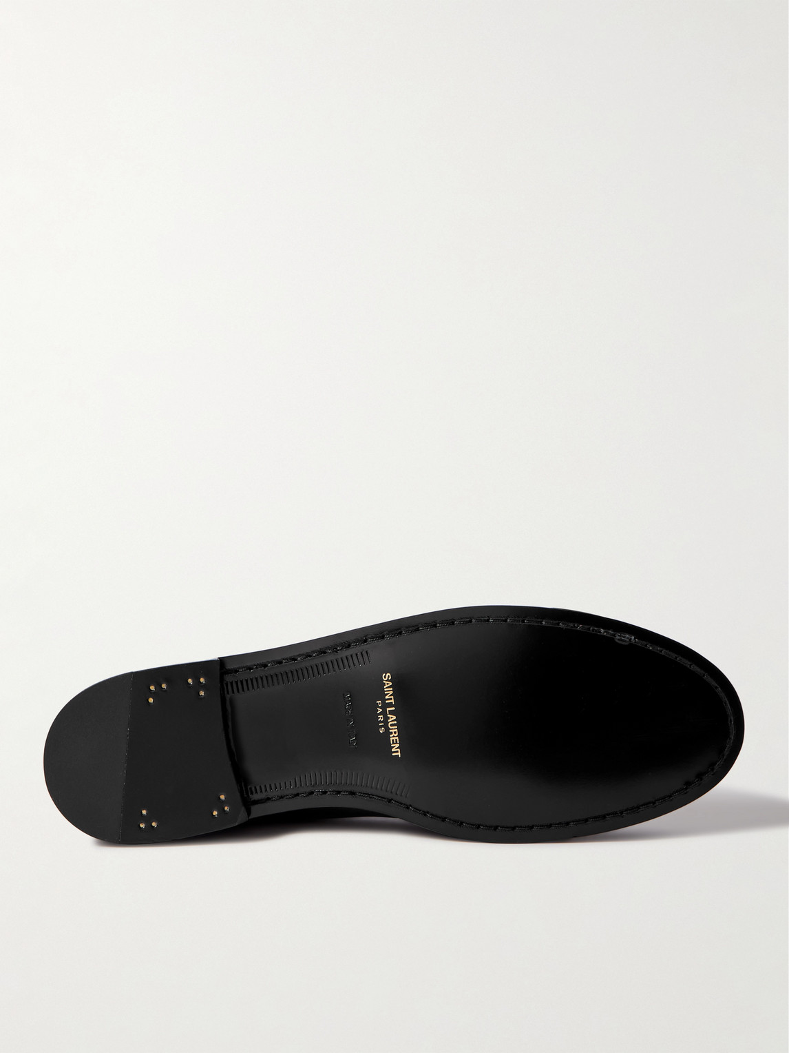 Shop Saint Laurent Le Loafer Monogram Logo-appliquéd Leather Penny Loafers In Black