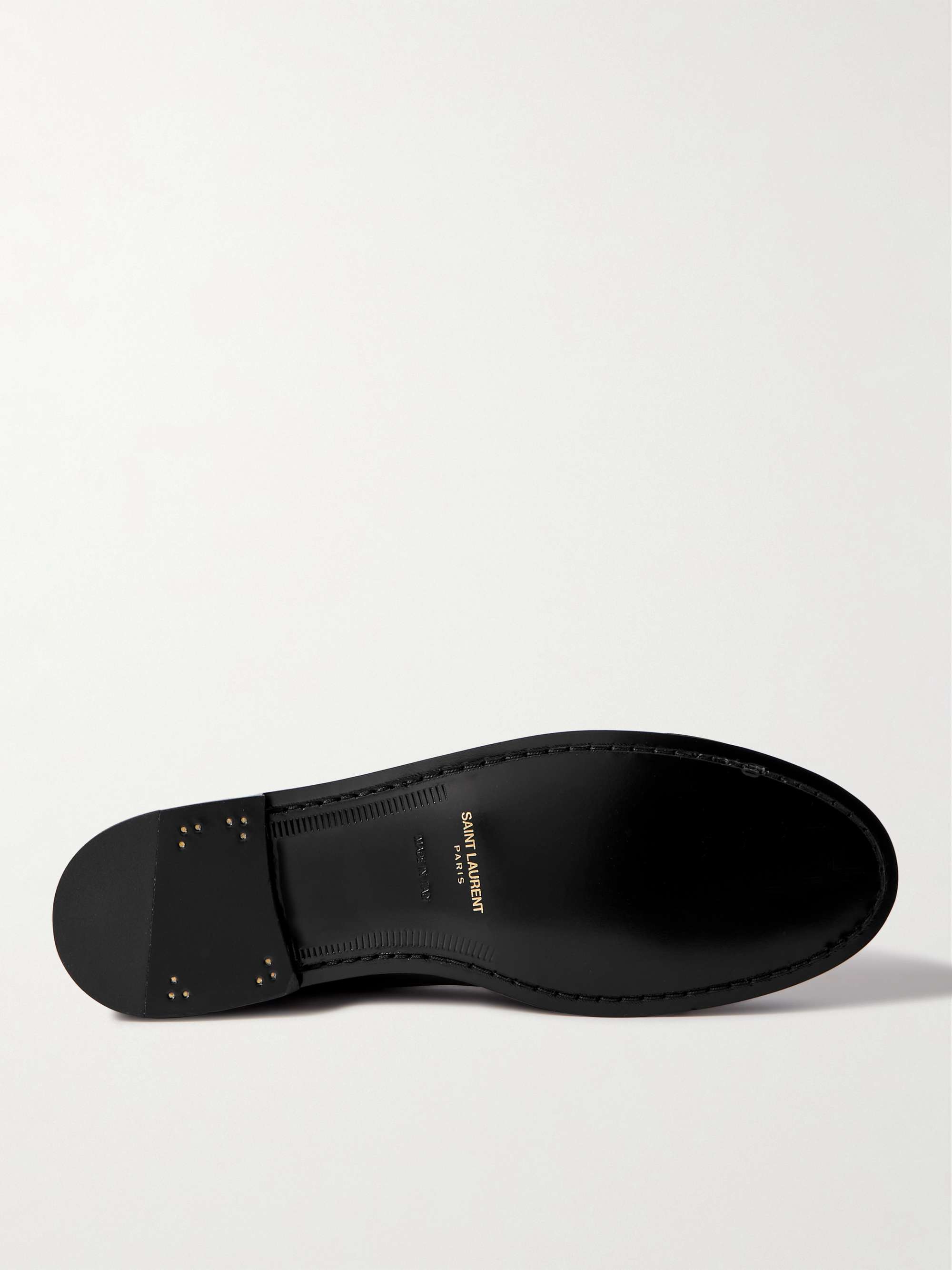 SAINT LAURENT Le Loafer Monogram Logo-Appliquéd Leather Penny Loafers ...