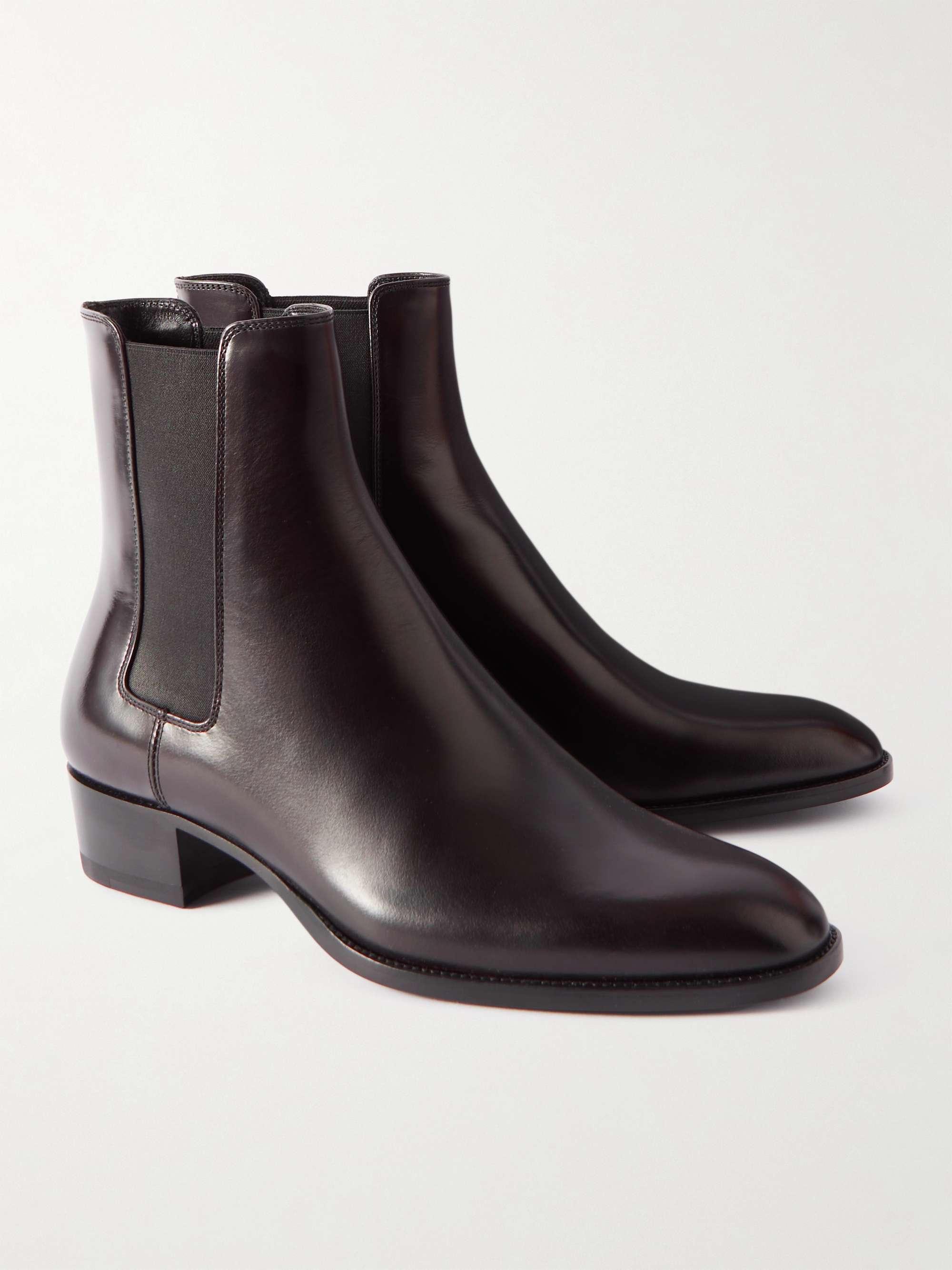 SAINT LAURENT Wyatt Leather Chelsea Boots for Men | MR PORTER