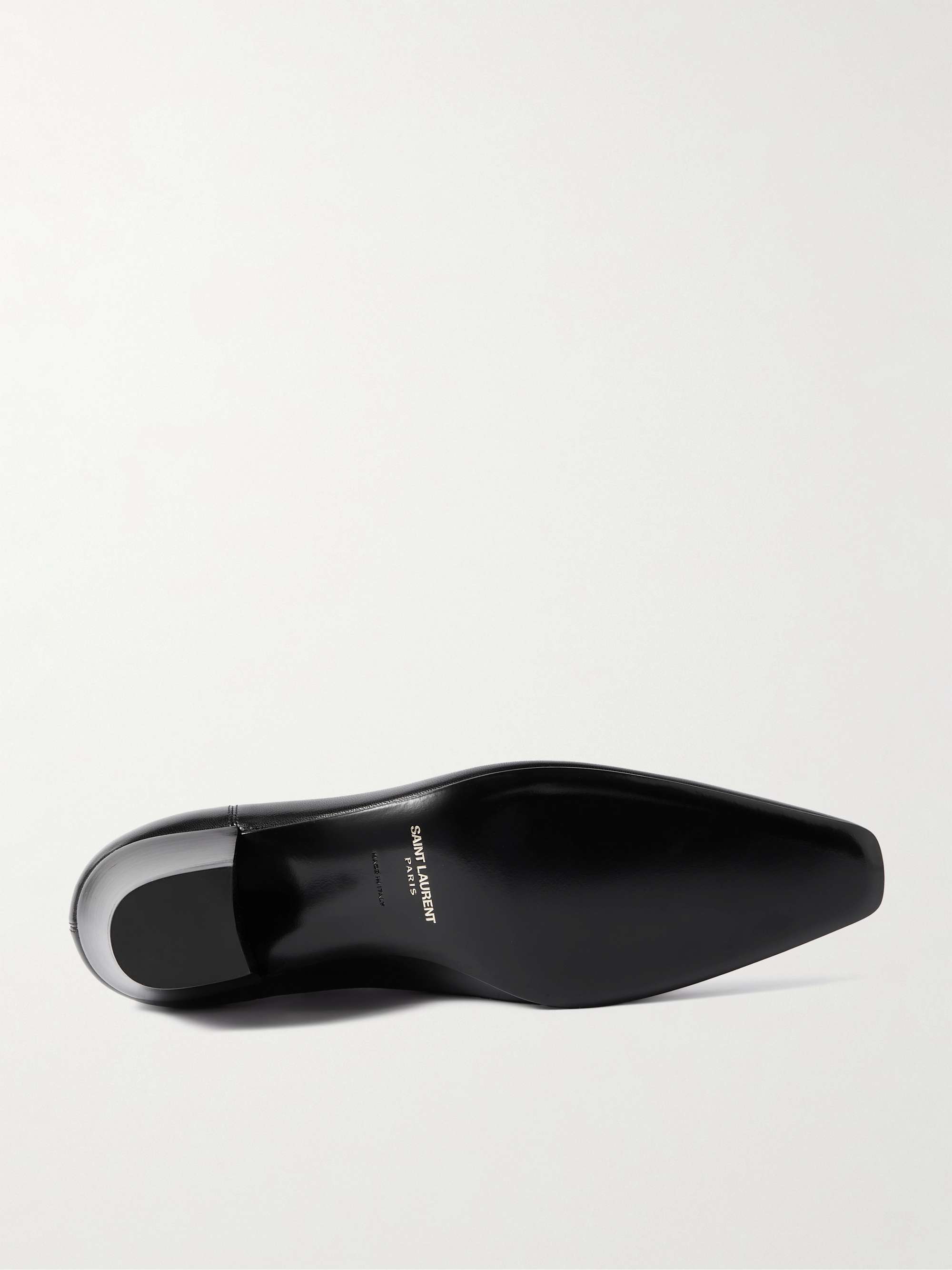 SAINT LAURENT Rainer Glossed-Leather Chelsea Boots for Men SAINT LAURENT Rainer Glossed-Leather Chelsea Boots for Men