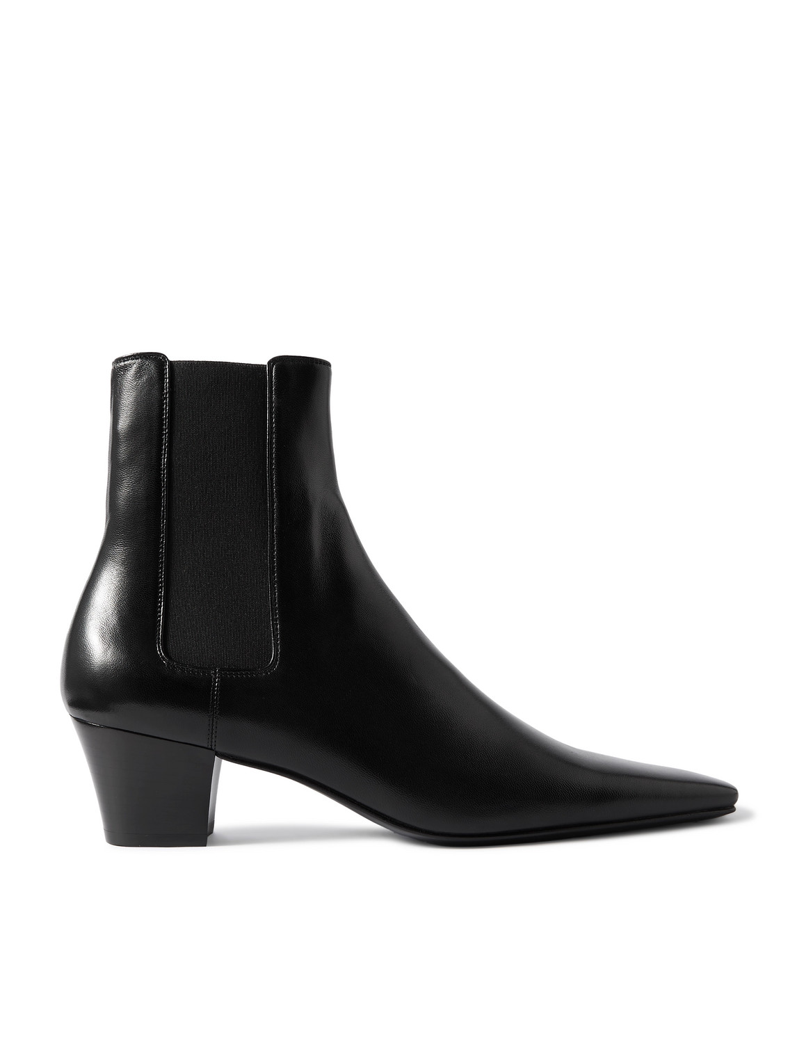 Saint Laurent Rainer Glossed-leather Chelsea Boots In Black