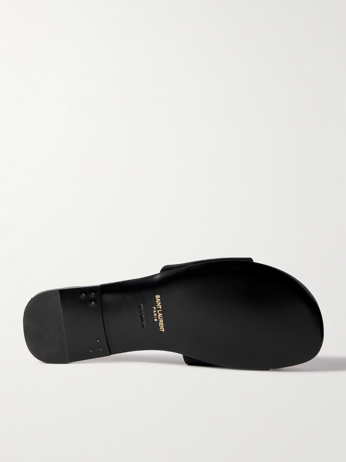 Shop Saint Laurent Satin Slides In Black