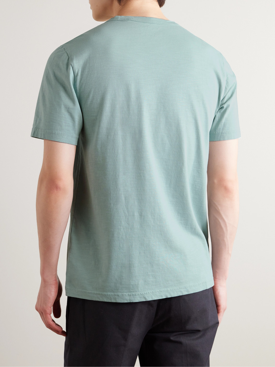 Shop Faherty Sunwashed Organic Cotton-jersey T-shirt In Blue