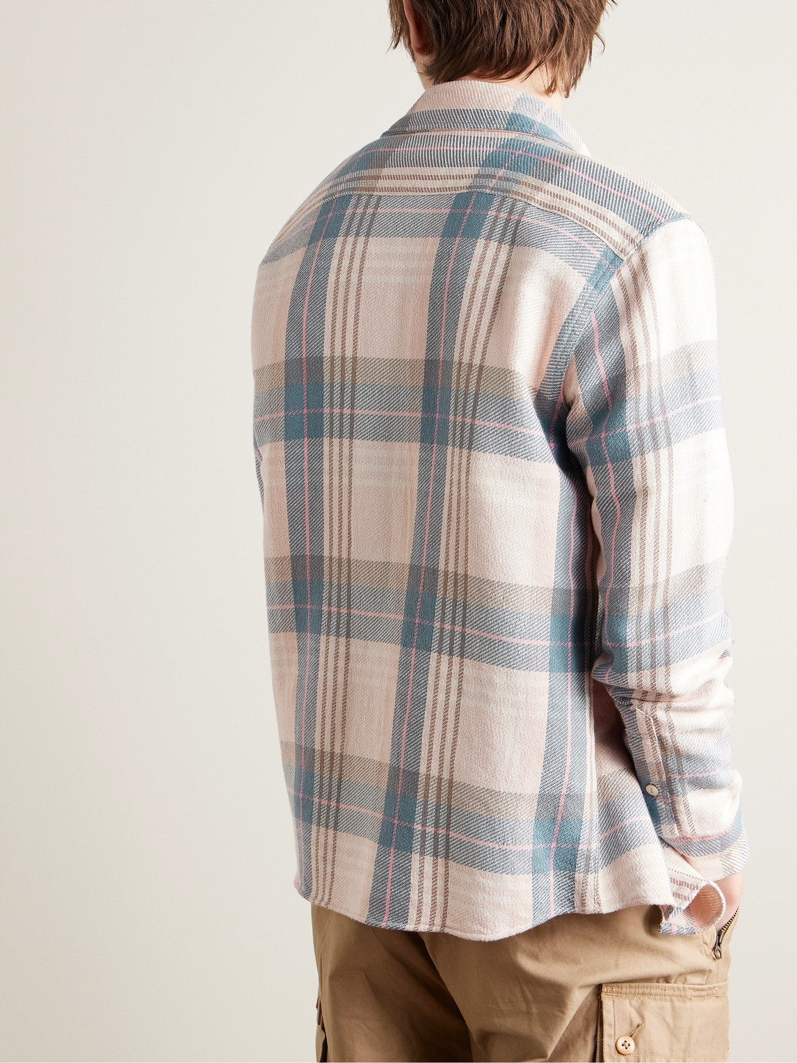 Shop Faherty The Surf Checked Organic Cotton-flannel Shirt In Pink