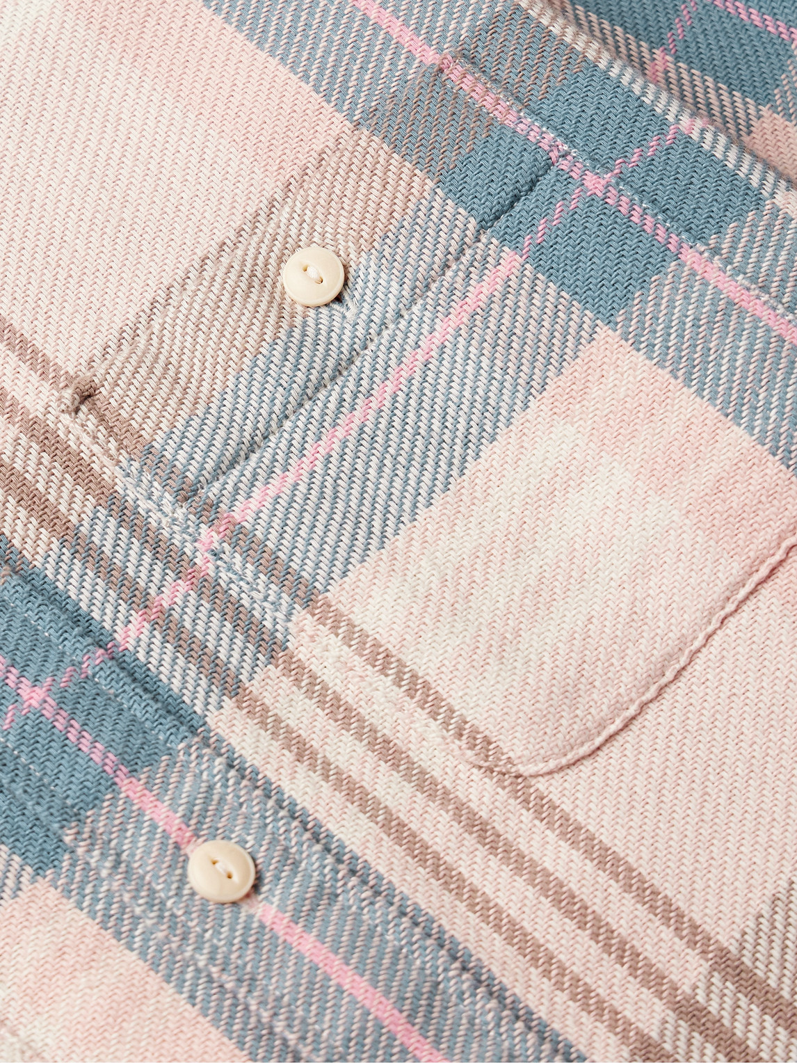 Shop Faherty The Surf Checked Organic Cotton-flannel Shirt In Pink