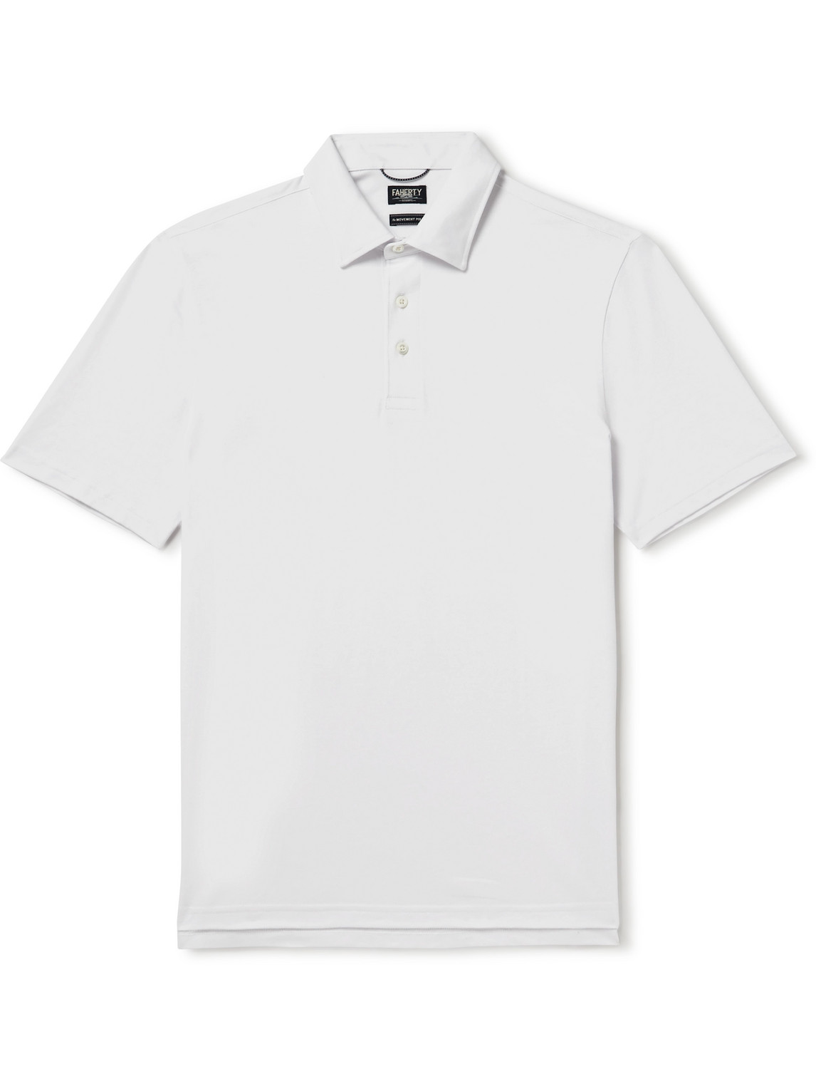 Faherty Movement Pima Cotton-blend Piqué Polo Shirt In White