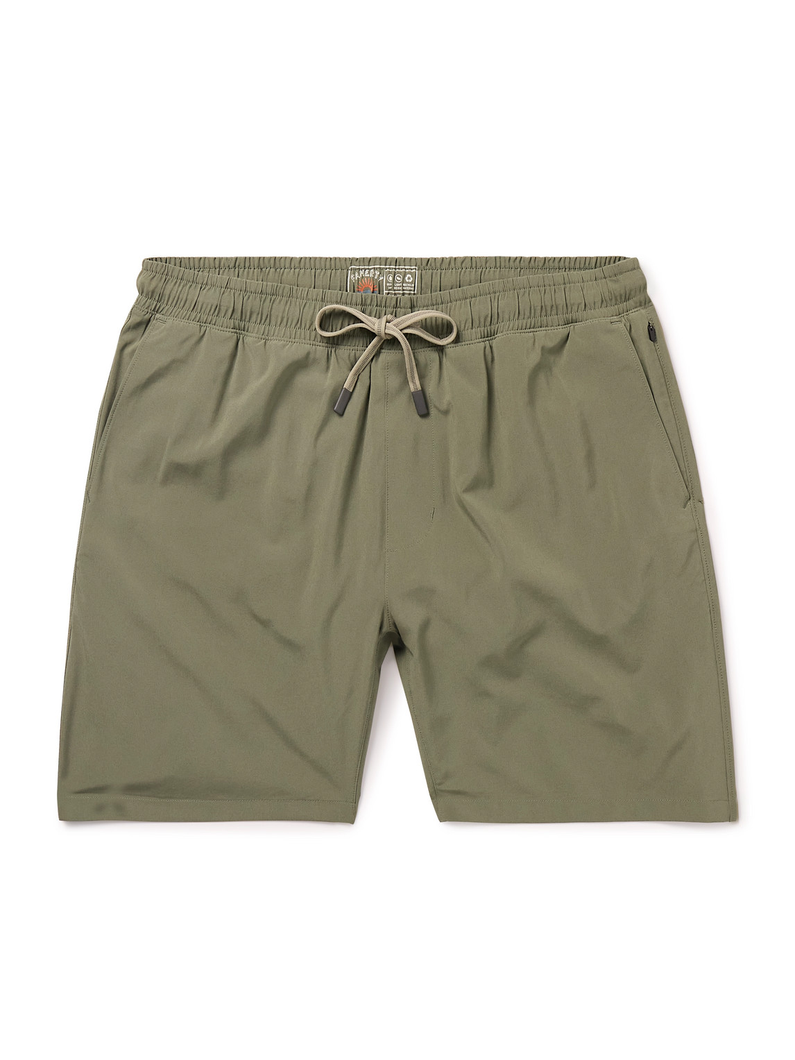 Faherty Shorelite Straight-leg Mid-length Stretch Recycled Swim Shorts In Green