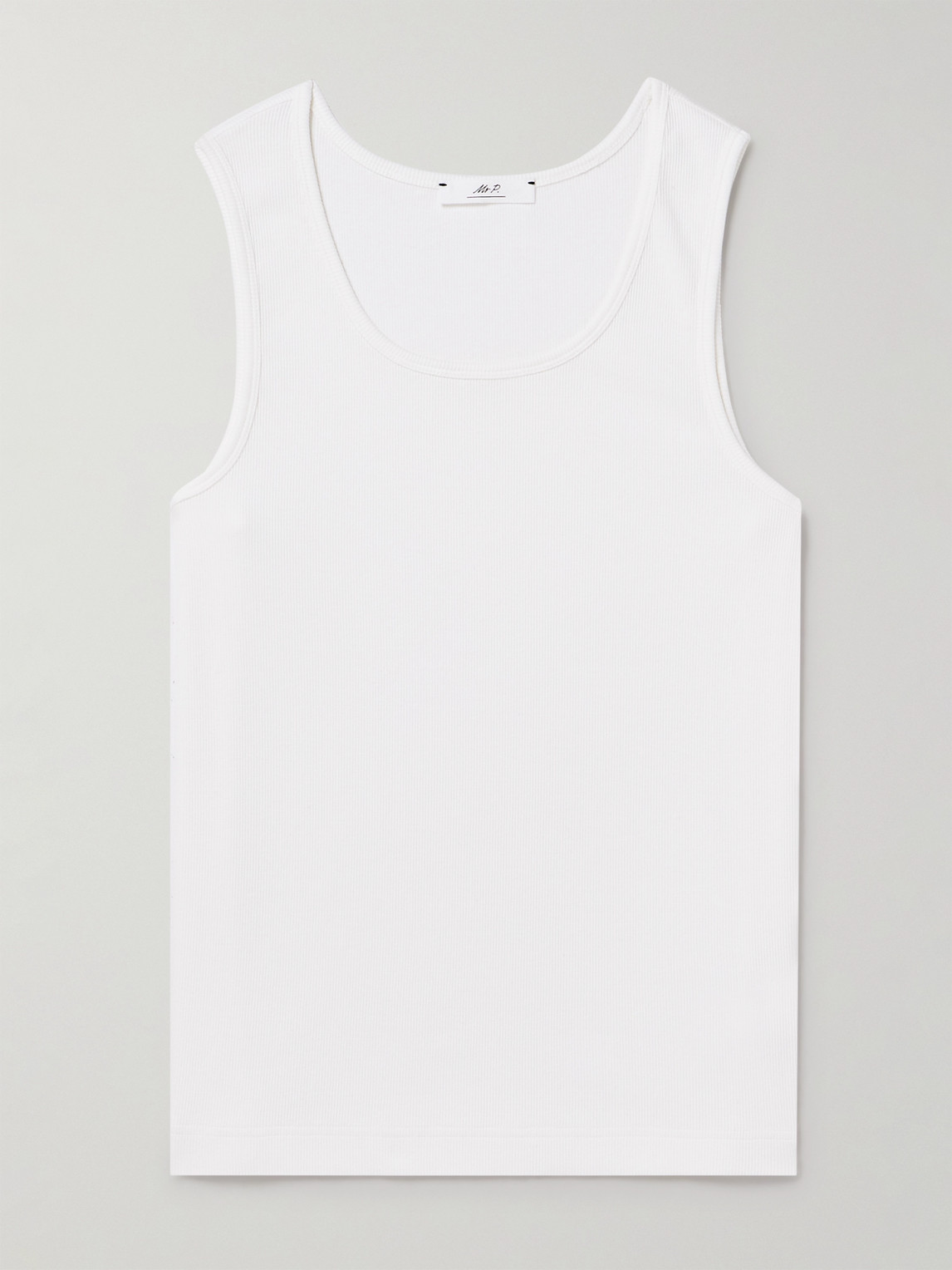 Mr P Ribbed Stretch-cotton Jersey Tank Top In White