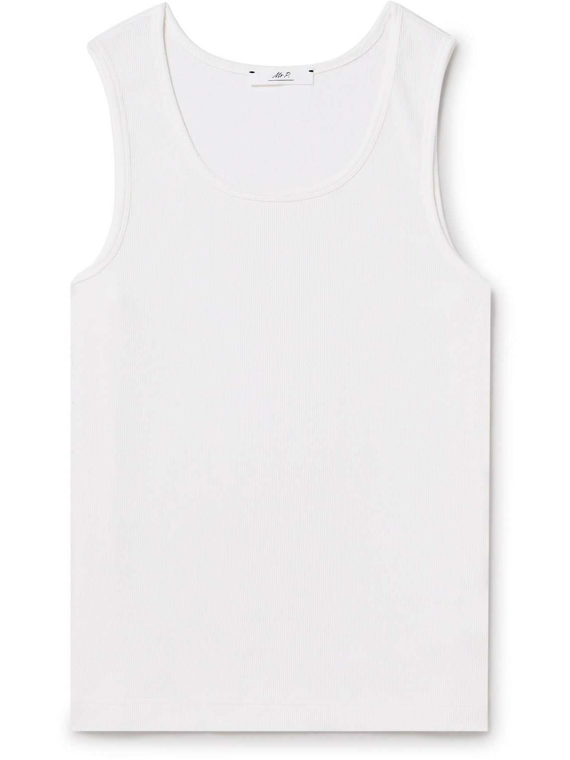 Mr P Ribbed Stretch-cotton Jersey Tank Top In White