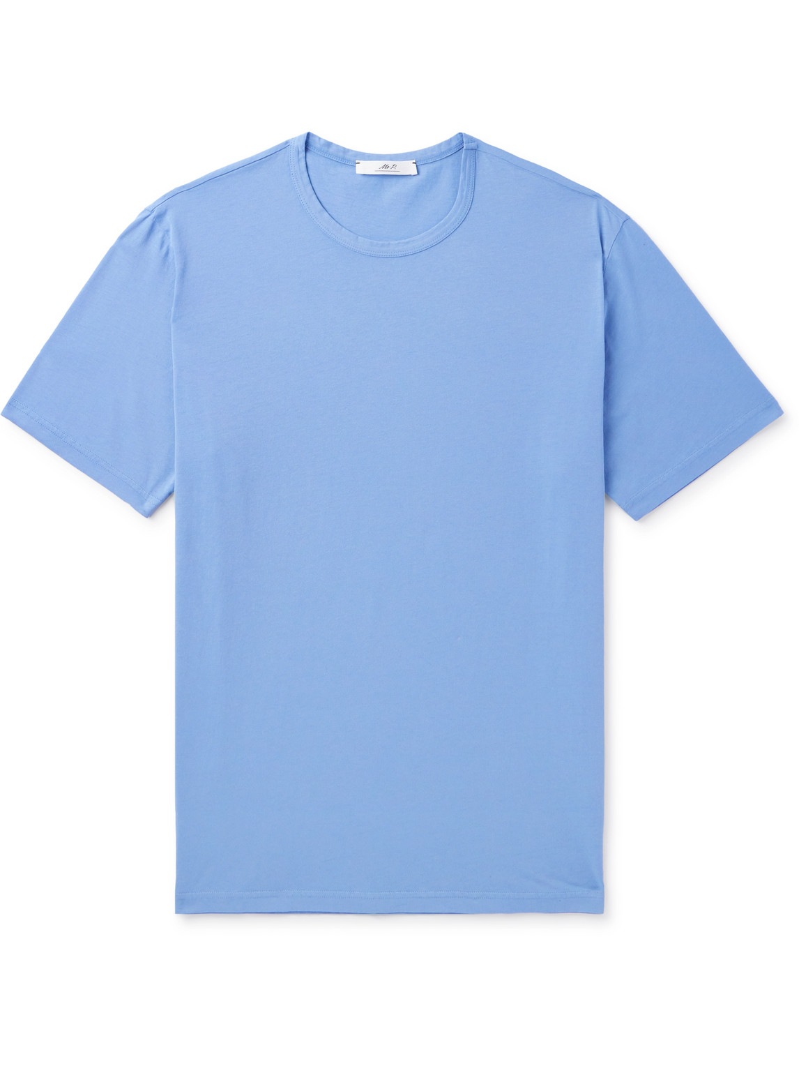 Mr P Garment-dyed Organic Cotton-jersey T-shirt In Blue
